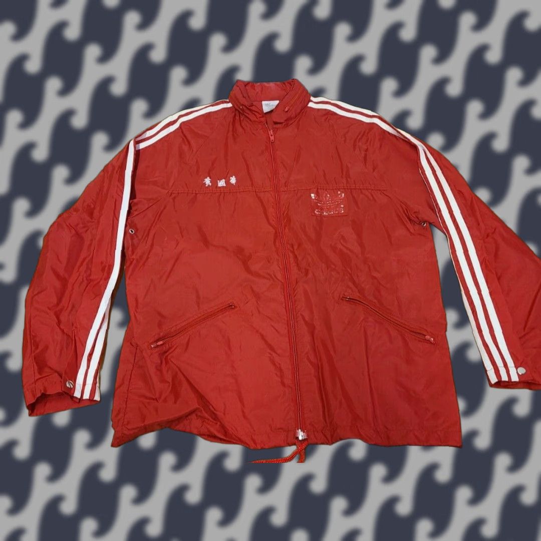Adidas VINTAGE adidas Windbreaker Jacket Mens XL Red Hoodie 80s Nylon Softshell Regular Size US XL / EU 56 / 4 - 1 Thumbnail