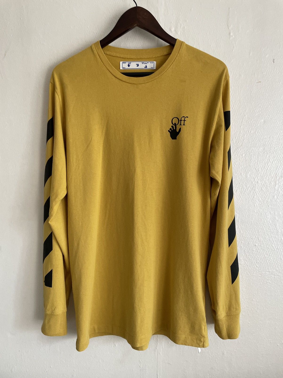 Off-White × Virgil Abloh Off-White Hand Agreement Tee Arrow Logo Yellow L/S T-shirt Size US M / EU 48-50 / 2 - 1 Thumbnail