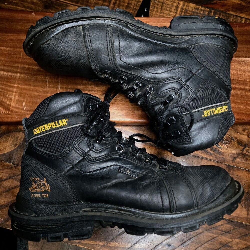 Caterpillar CATERPILLAR Mens SZ 10 Waterproof Steel Toe Boots Black BB3 Size US 10 / EU 43 - 8 Thumbnail