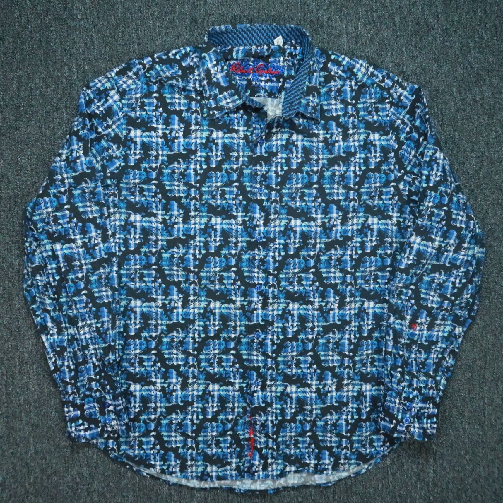 Robert Graham Robert Graham Shirt Mens XXL Blue Black Paisley Floral Button-Up Long Sleeve Classic Fit LS Size US XXL / EU 58 / 5 - 2 Thumbnail