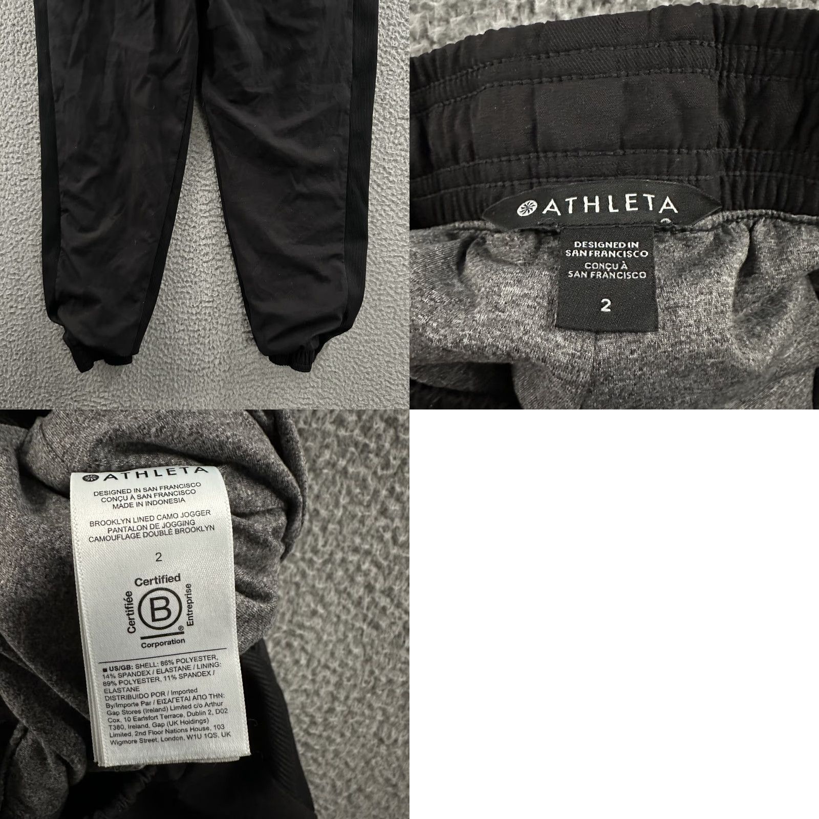 Athleta Athleta Pants Black 2 Jogger Mid Rise Camo Stretch Lined Polyester Blend Womens Tapered Jogger Feature: Stretch Size 26" / US 2 / IT 38 - 10 Thumbnail