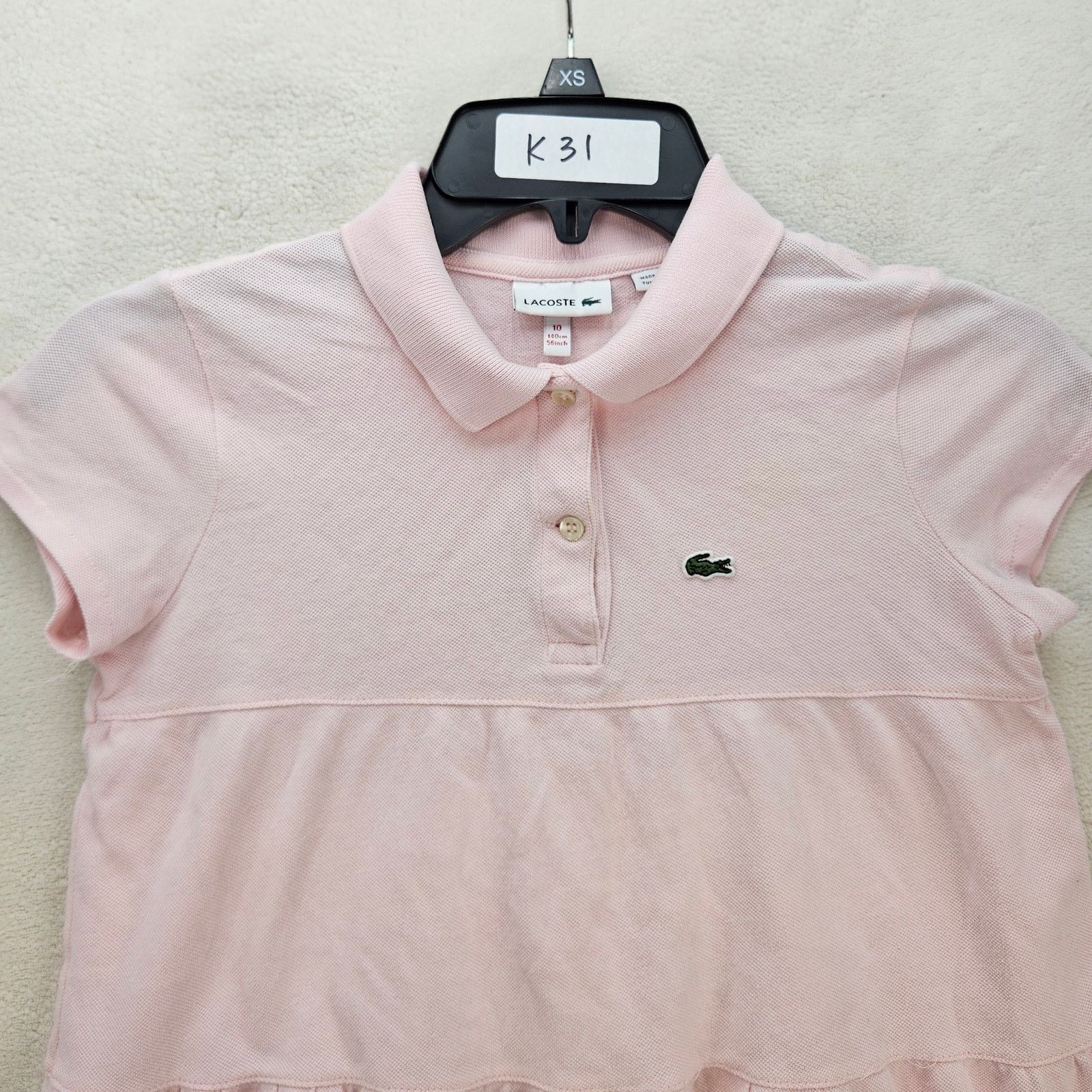 Lacoste LACOSTE GIRLS SIZE 10 LIGHT PINK POLO SKIRT DRESS Size US L / EU 52-54 / 3 - 2 Thumbnail