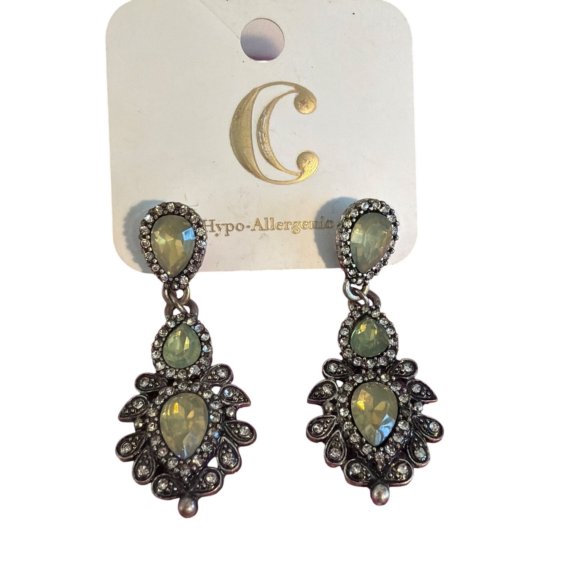 Other Charming Charlie Gunmetal Dangle Earrings Rhinestones Boho 2 Size ONE SIZE - 1 Thumbnail
