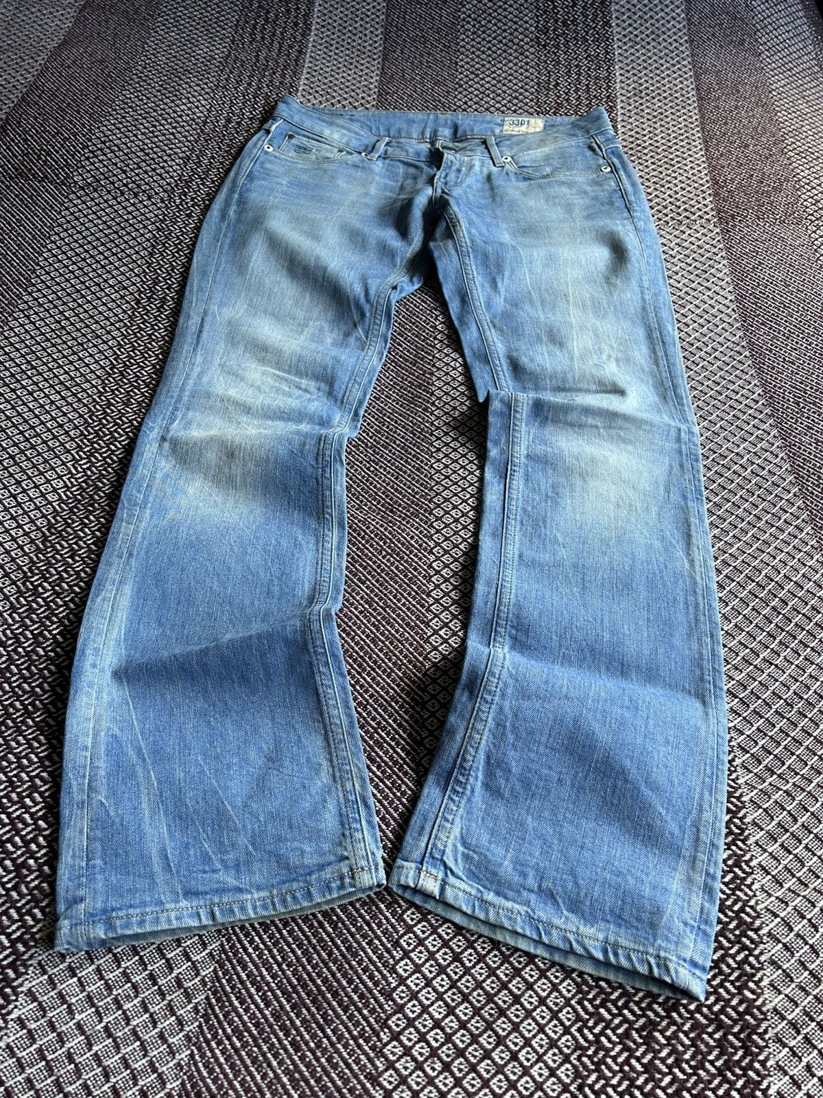 G-Star G-star Raw 3301 Straight Denim Jeans Faded Distressed Sz 31 Size US 31 - 8 Thumbnail
