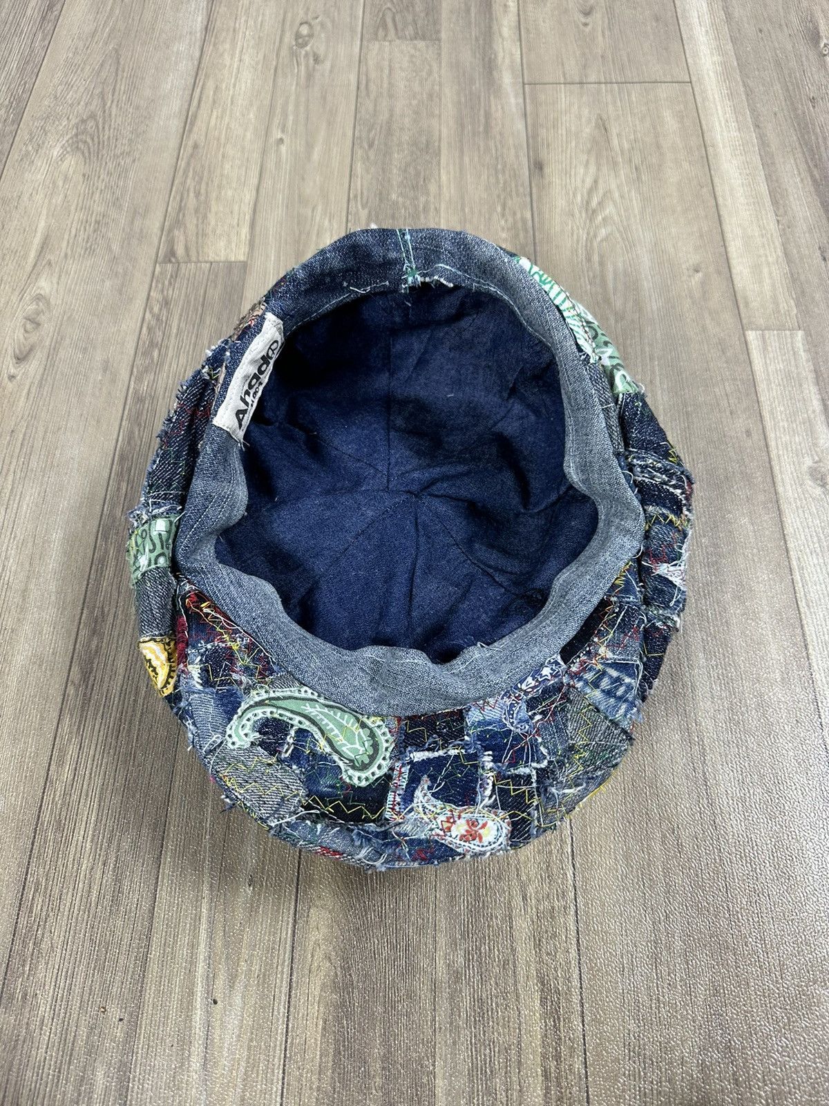 Art Comes First Custom Made Distressed Denim Paisley Patchwork Newsboy hats Size ONE SIZE - 6 Thumbnail