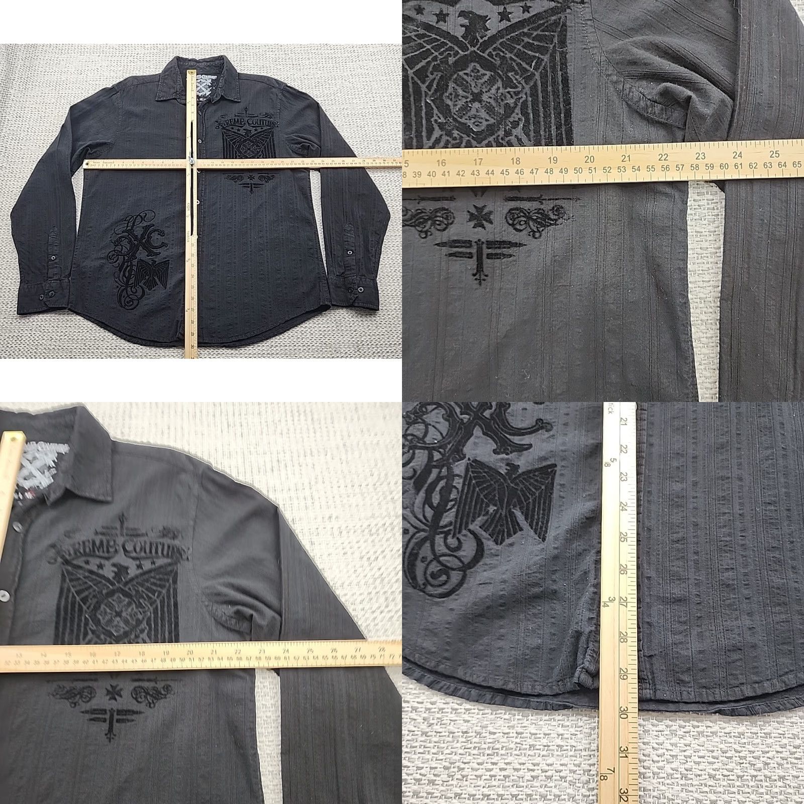 Vintage Xtreme Couture Shirt Mens XL Long Sleeve Embossed Wings Graphic Size US XL / EU 56 / 4 - 8 Thumbnail