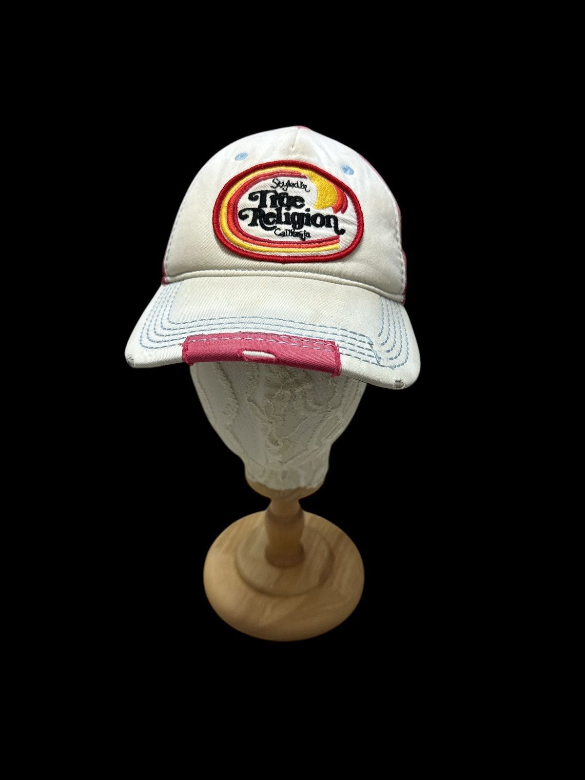 True Religion DISTRESSED DESTROYED TRUE RELIGION SURFING STYLE TRUCKER Size ONE SIZE - 3 Thumbnail