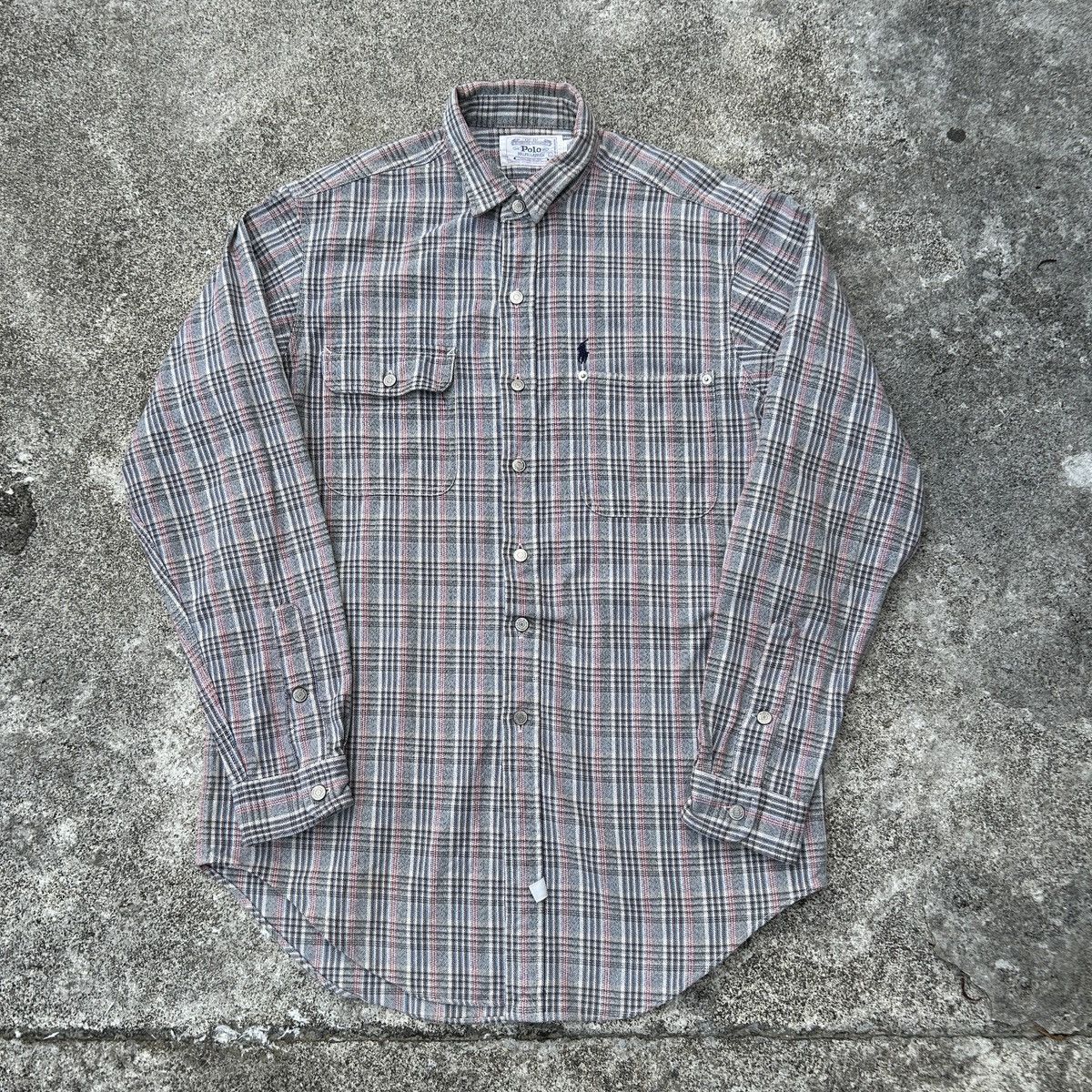 Polo Ralph Lauren × RRL Ralph Lauren × Vintage Vintage 80's Ralph Lauren cotton woven plaid flannel shirt Size US M / EU 48-50 / 2 - 1 Thumbnail