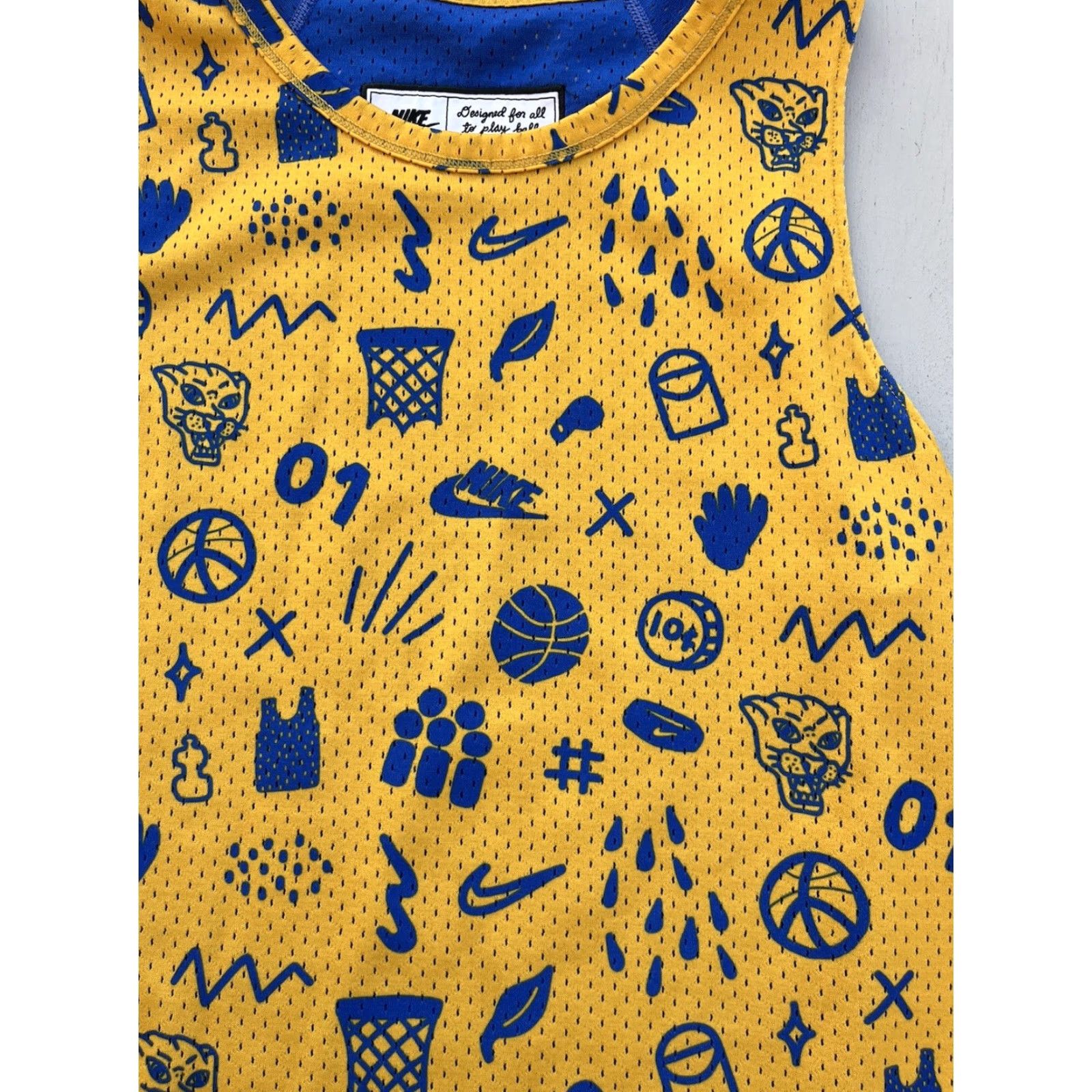 Nike Nike Tank Top Men's S Blue Yellow Swish Logo Streetwear Active Summer Reversible Size US S / EU 44-46 / 1 - 2 Thumbnail