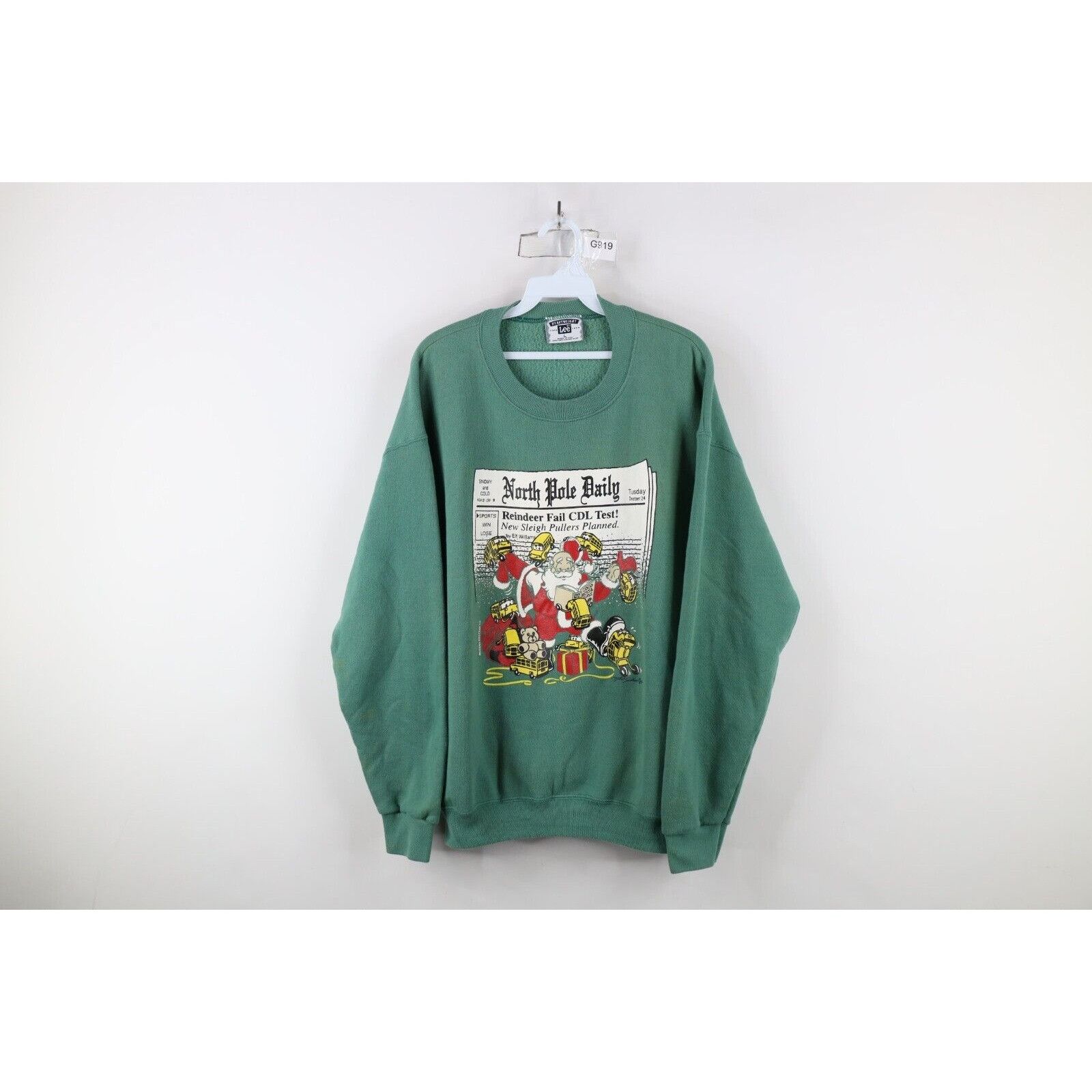 Vintage Vintage 90s Streetwear Faded Christmas Santa Sweatshirt Size US L / EU 52-54 / 3 - 1 Thumbnail
