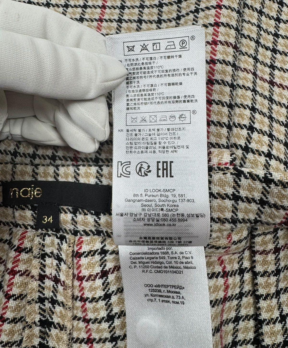 Maje Maje Poldi Plaid Wide Leg Cropped Pants Cotton-Wool size 34 Size 25" / US 0 / IT 36 - 13 Thumbnail