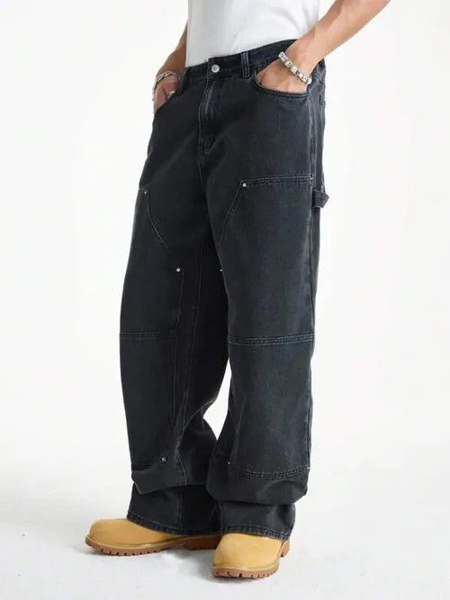 Japanese Brand Modern cargo denim jeans Size US 32 / EU 48 - 3 Thumbnail