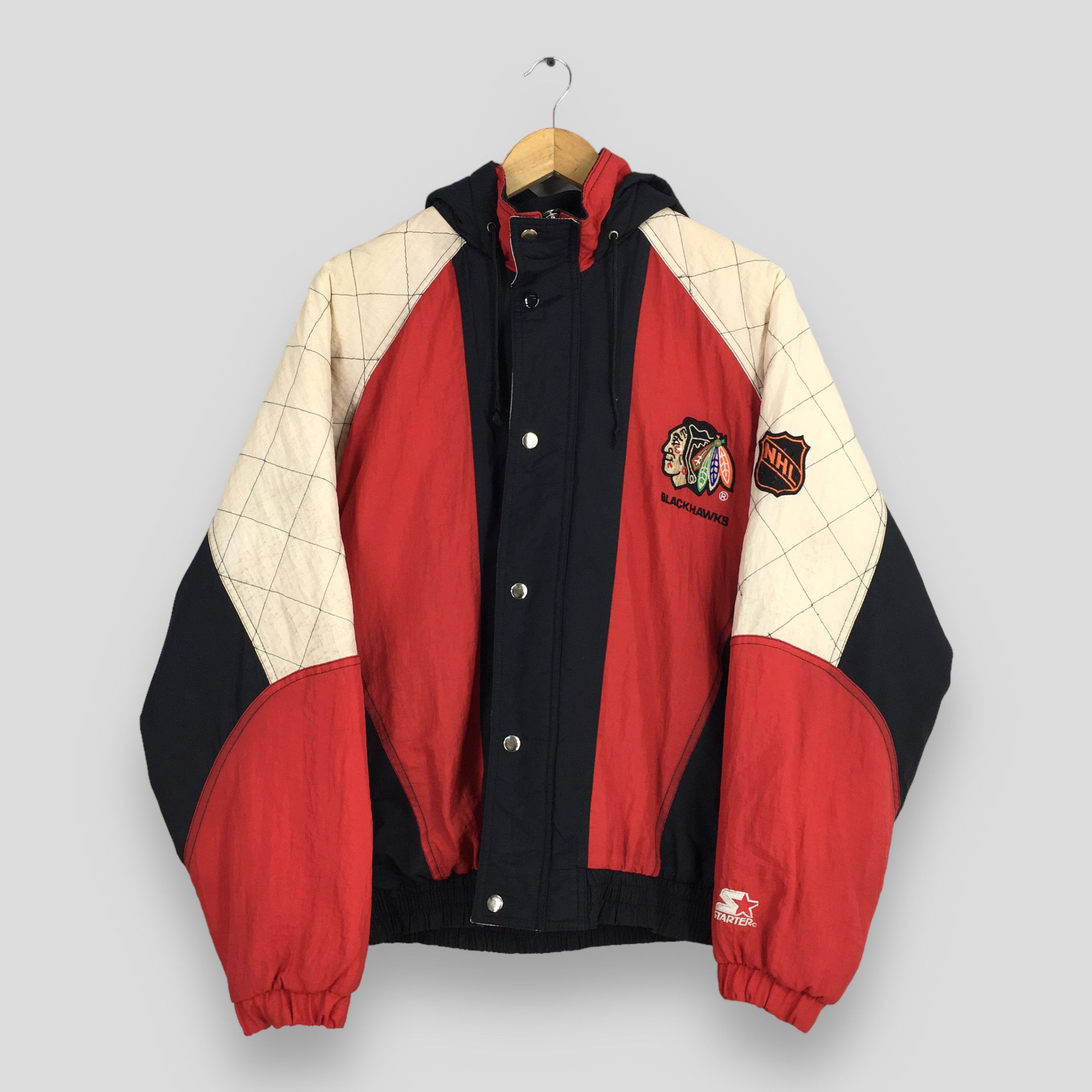 Image of Vintage Chicago Blackhawks Nhl Hoodie Varsity Jacket Small, Men's