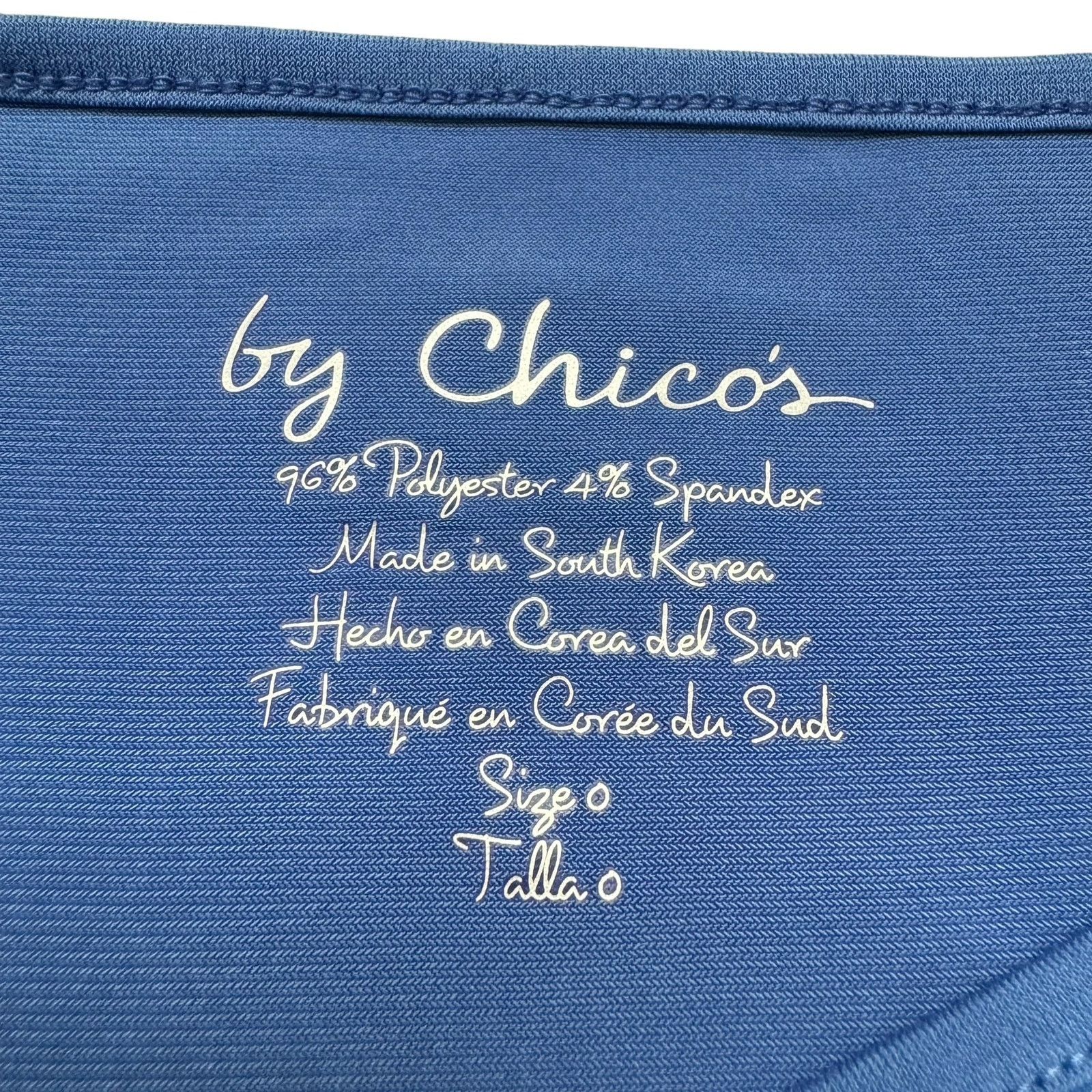 Chicos BY CHICOS Cornflower Blue Keyhole 3/4 Sleeve Top Small 0 Size S / US 4 / IT 40 - 6 Thumbnail