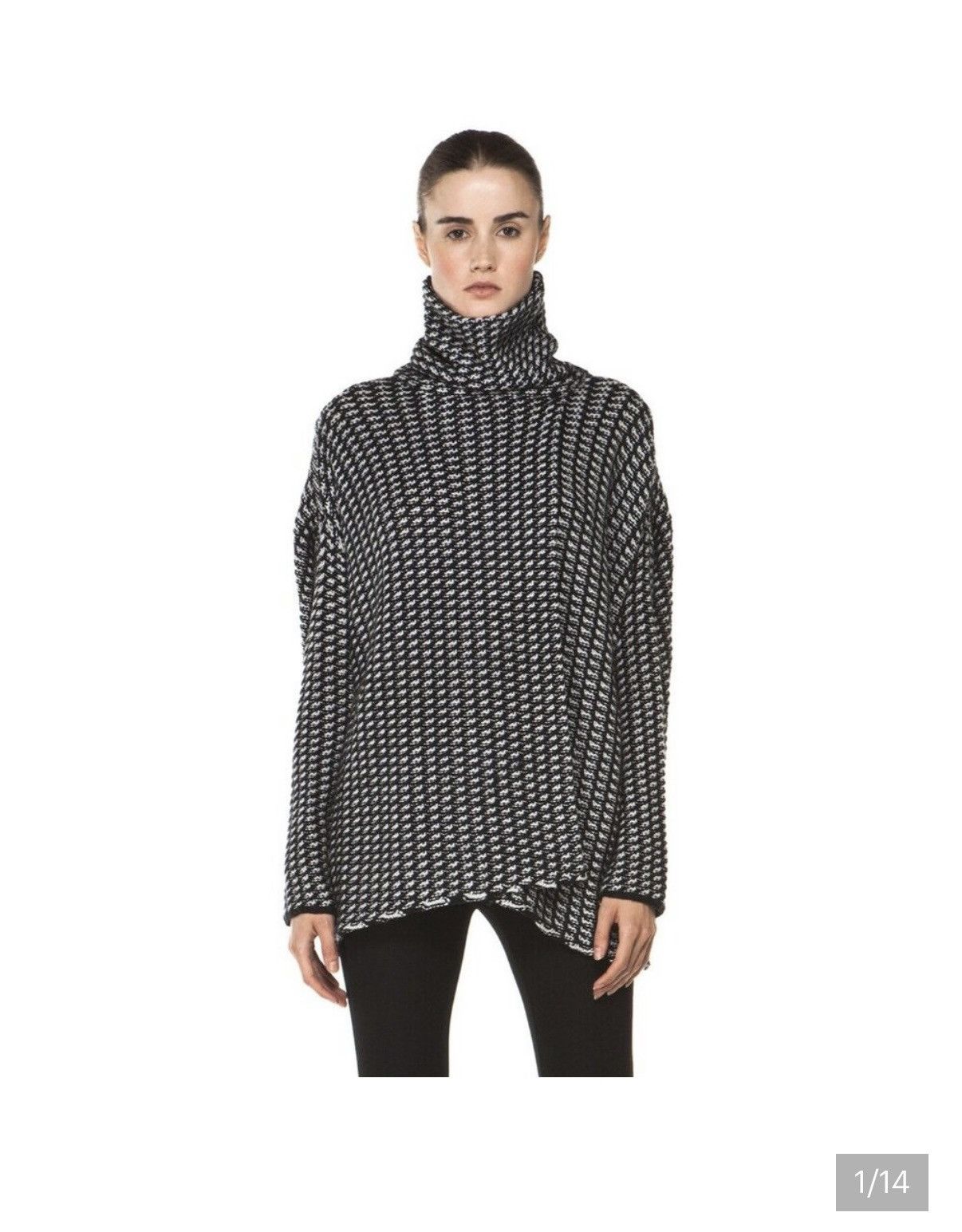 Diane von Furstenberg Diane Von Furstenberg Ahiga tweed turtleneck sweater M/L Size L / US 10 / IT 46 - 1 Thumbnail