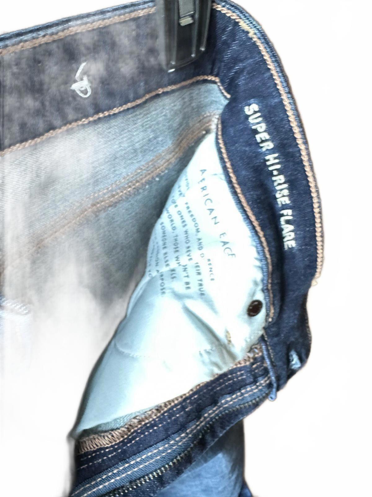 American Eagle Outfitters Super High Rise Flare AE Jeans Size 8 Long Size 29" - 4 Thumbnail