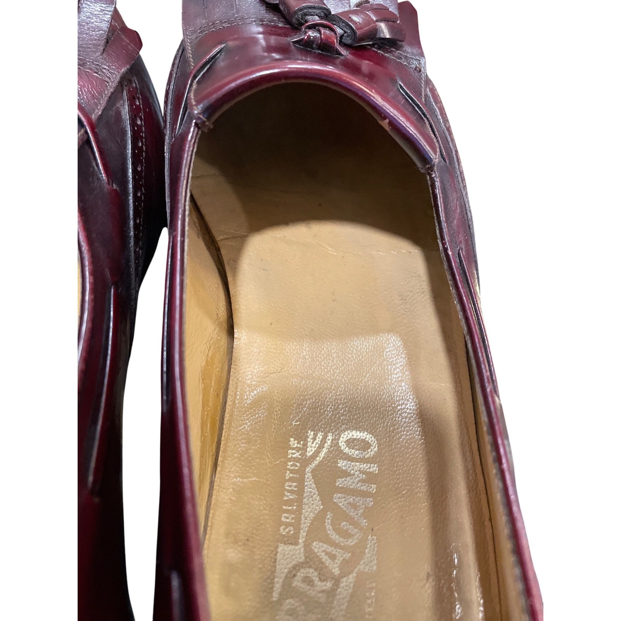 Salvatore Ferragamo Salvatore Ferragamo mens burgandy leather tassled oxford sho Size US 12 / EU 45 - 8 Thumbnail