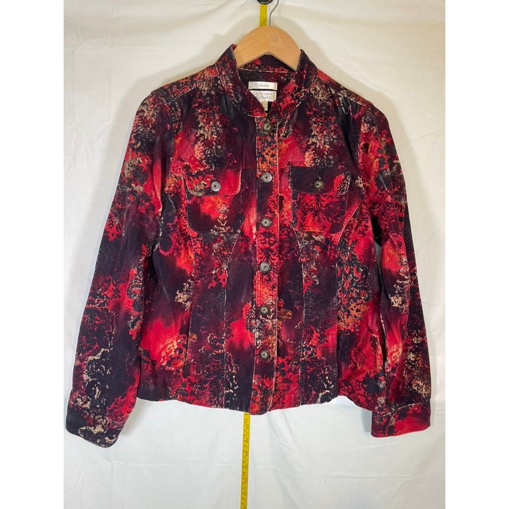 Other Christopher & Banks Womens Red Corduroy Blazer Size Medium Size M / US 6-8 / IT 42-44 - 3 Thumbnail