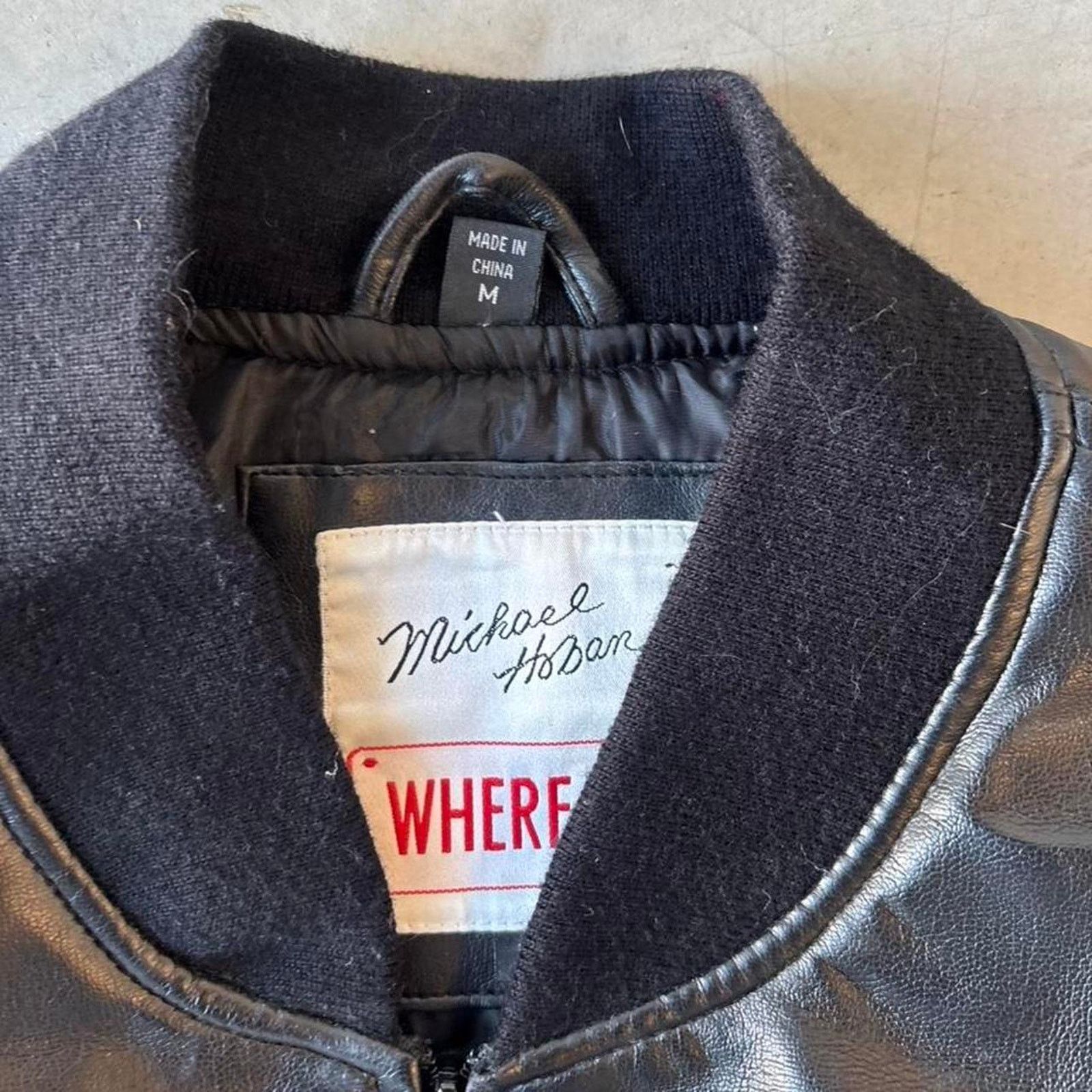 Other Y2k navy spellout embroidered leather bomber jacket Size US M / EU 48-50 / 2 - 5 Thumbnail