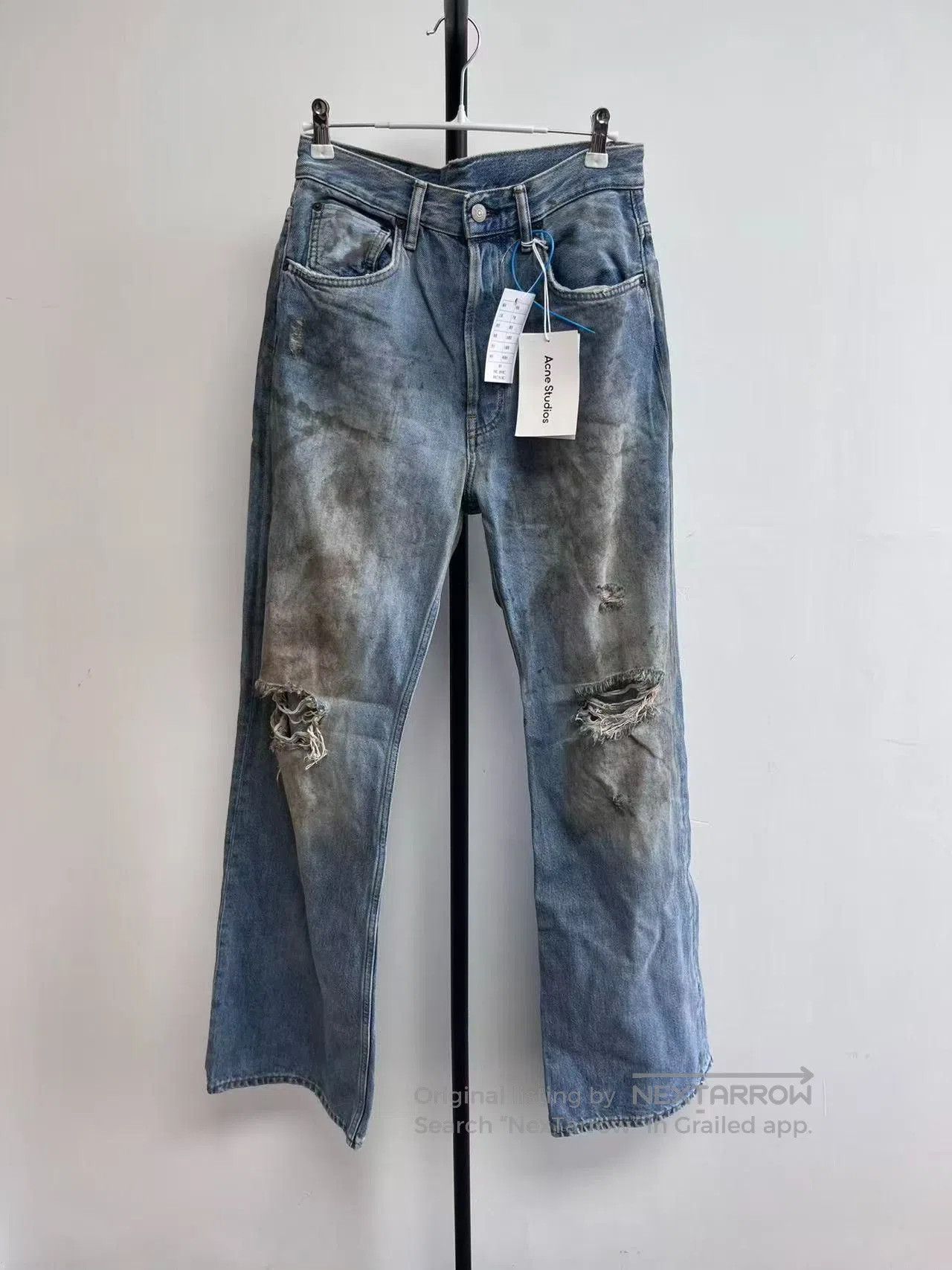 Acne Studios Acne Distressed Dirty Wash Wide-Leg Jeans. Size US 38 / EU 54 - 1 Thumbnail