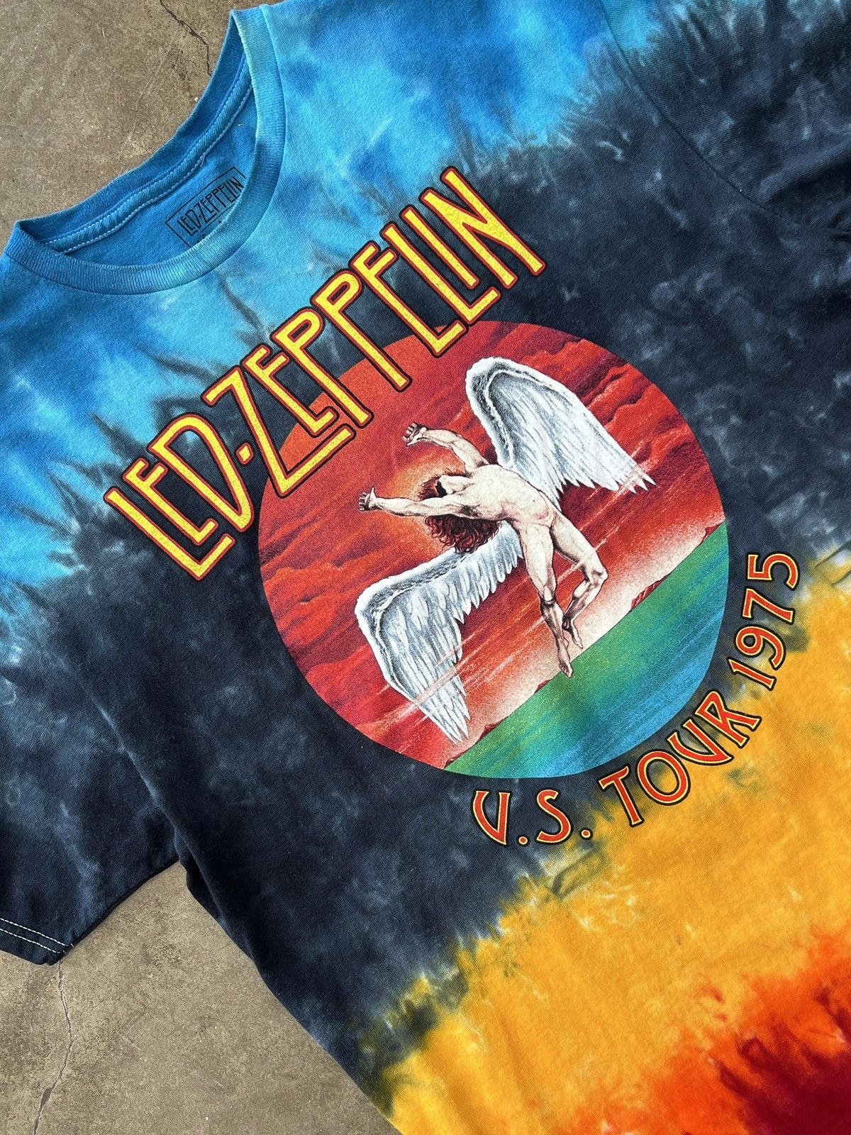 Band Tees × Vintage Led Zeppelin Tye Dye Angel Logo Tour 1975 Tee Large Size US L / EU 52-54 / 3 - 1 Thumbnail