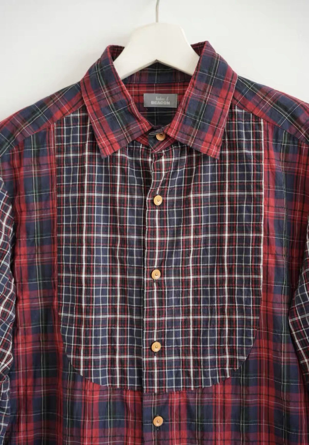 Kolor Kolor Beacon 16SS Red Plaid Panel Shirt K4 Size US M / EU 48-50 / 2 - 3 Thumbnail