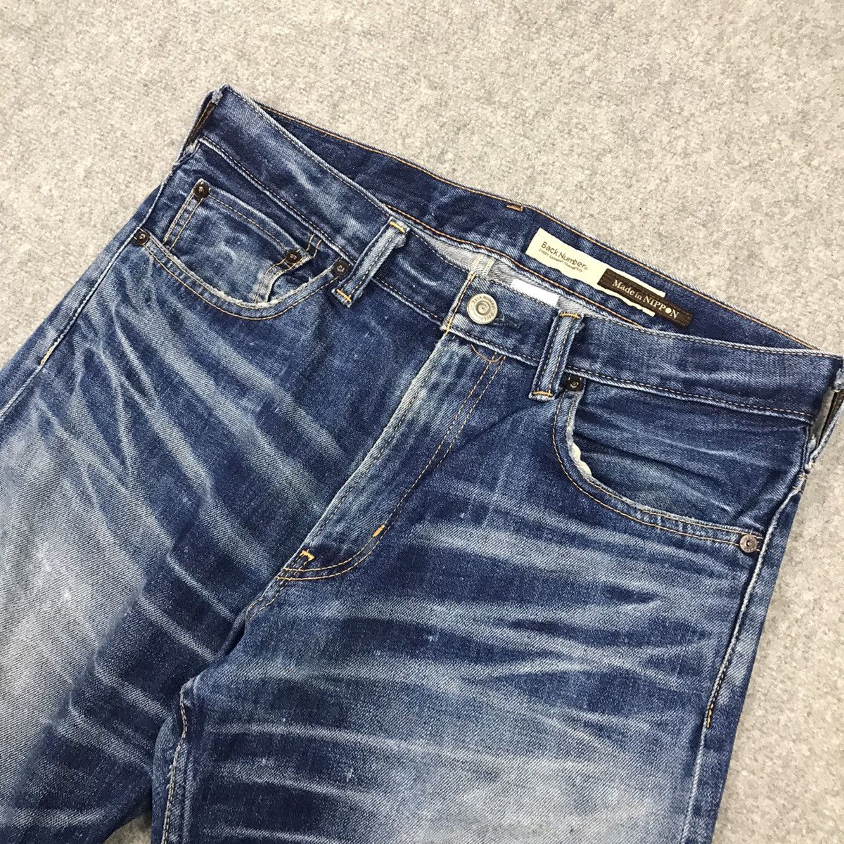 Japanese Brand DISTRESSED DENIM BACK NUMBER JAPAN JEANS PANTS Size US 31 - 8 Thumbnail