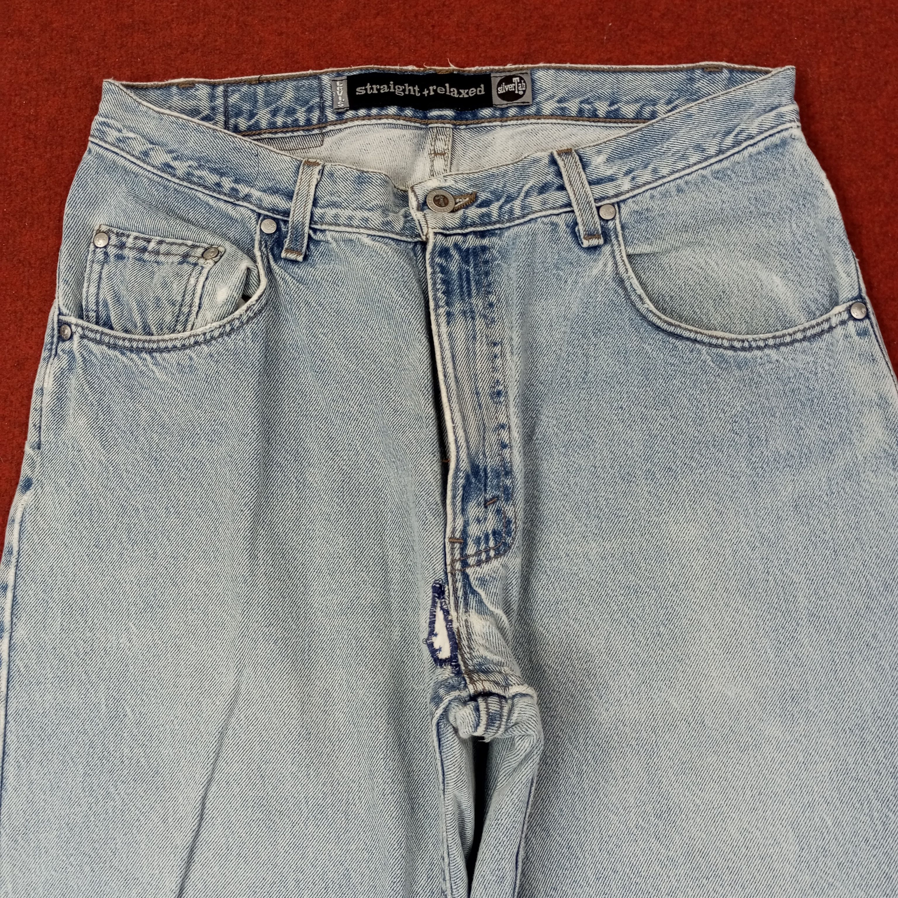 Levi's Levis Straight Relaxed Silver Tab Distressed Jeans c244n23 Size US 32 / EU 48 - 2 Thumbnail
