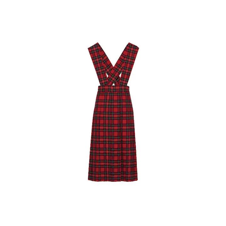 Miu Miu Miu Miu Plaid Cotton-Linen Crossback Skirt 0079 Size 40" / US 18 - 1 Thumbnail