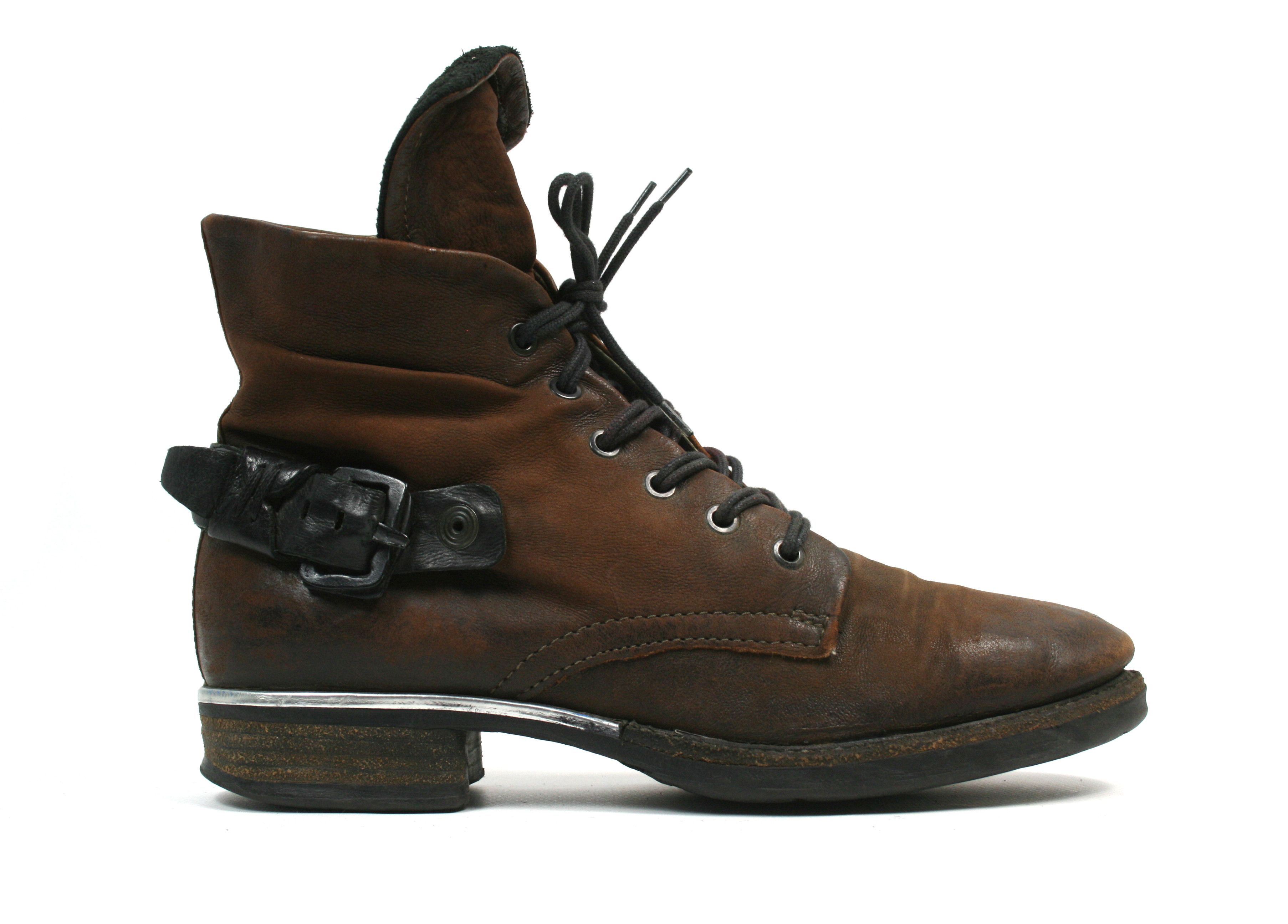 A.S.98 Biker Grunge Belted Leather Boots Size US 10 / IT 40 - 1 Thumbnail
