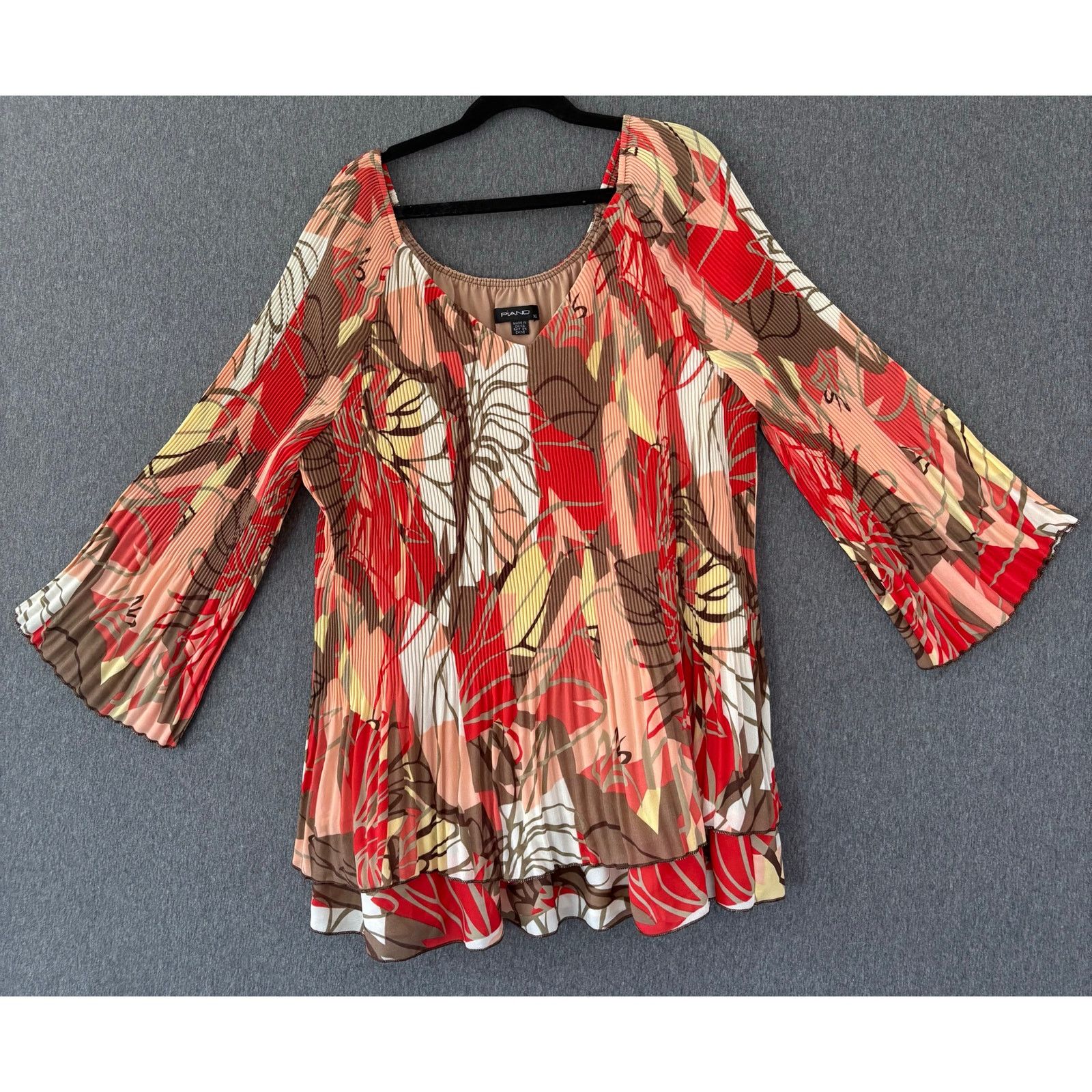 Other PIANO | Floral Stretch Bell Stretch Sleeve Blouse | XL Size XL / US 12-14 / IT 48-50 - 1 Thumbnail