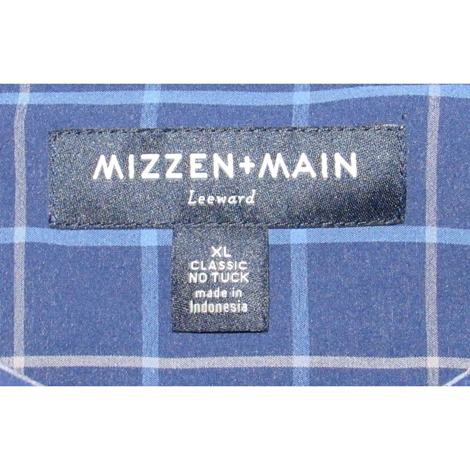 Mizzen+Main MIZZEN + MAIN No Tuck Navy Plaid Long Sleeve Button Down Shirt XL Mens XS or XL? Size US XL / EU 56 / 4 - 3 Thumbnail
