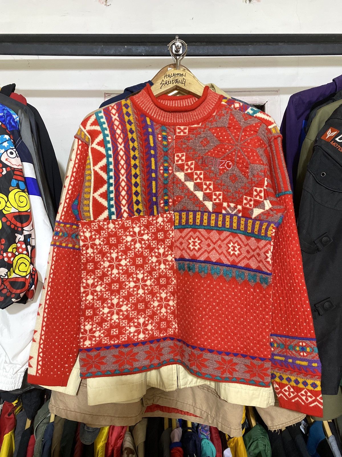 Kenzo × Vintage Vintage Kenzo Patchwork Knitwear Size M / US 6-8 / IT 42-44 - 1 Thumbnail
