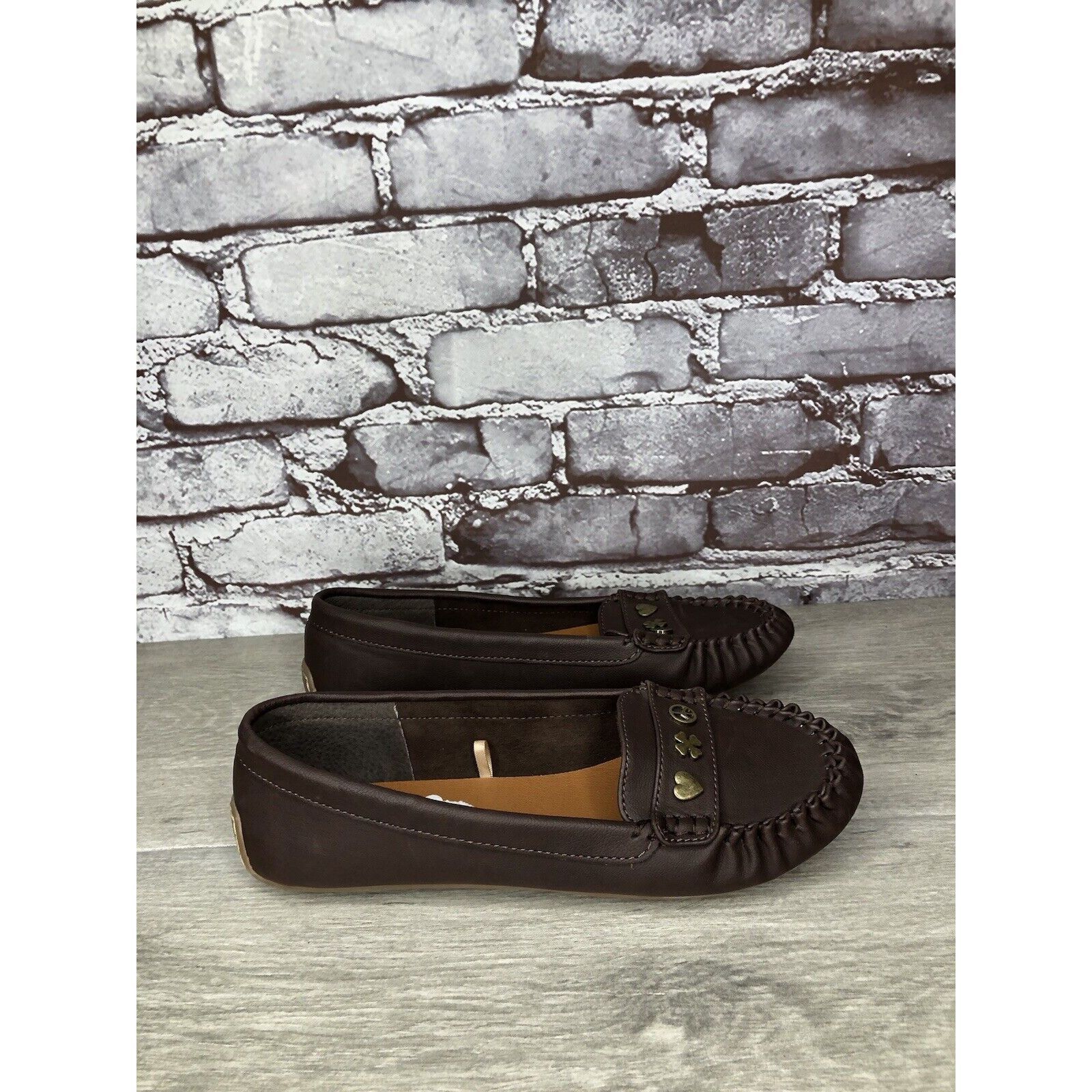 Lucky Brand Lucky Brand LP-Astuddi Brown Leather Peace Heart Clover Loaf Size US 8 / IT 38 - 15 Thumbnail