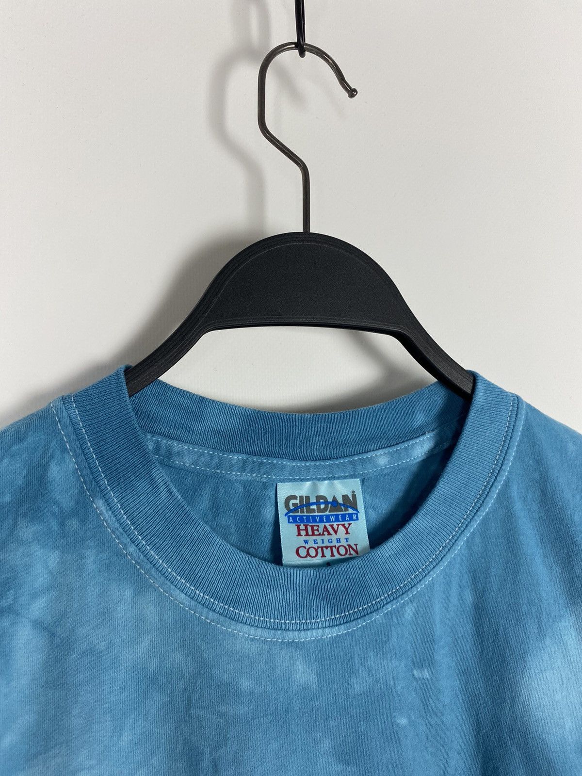 Vintage 1990’s Vintage Gildan Indigo Blue Tie Dye Blank Tee Size US S / EU 44-46 / 1 - 2 Thumbnail