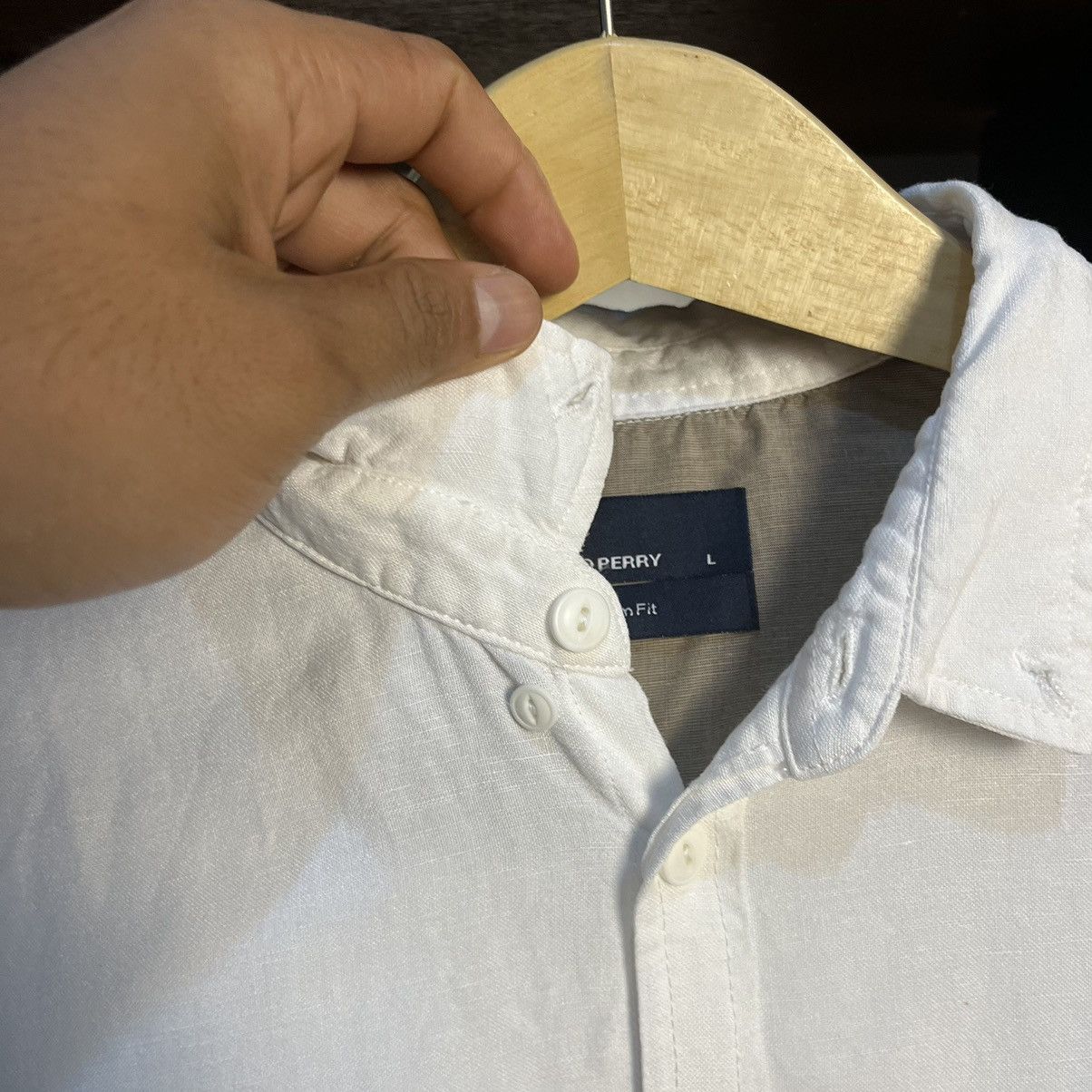 Fred Perry FRED PERRY WHITE ON WHITE BUTTON-UP SHIRT Size US L / EU 52-54 / 3 - 5 Thumbnail