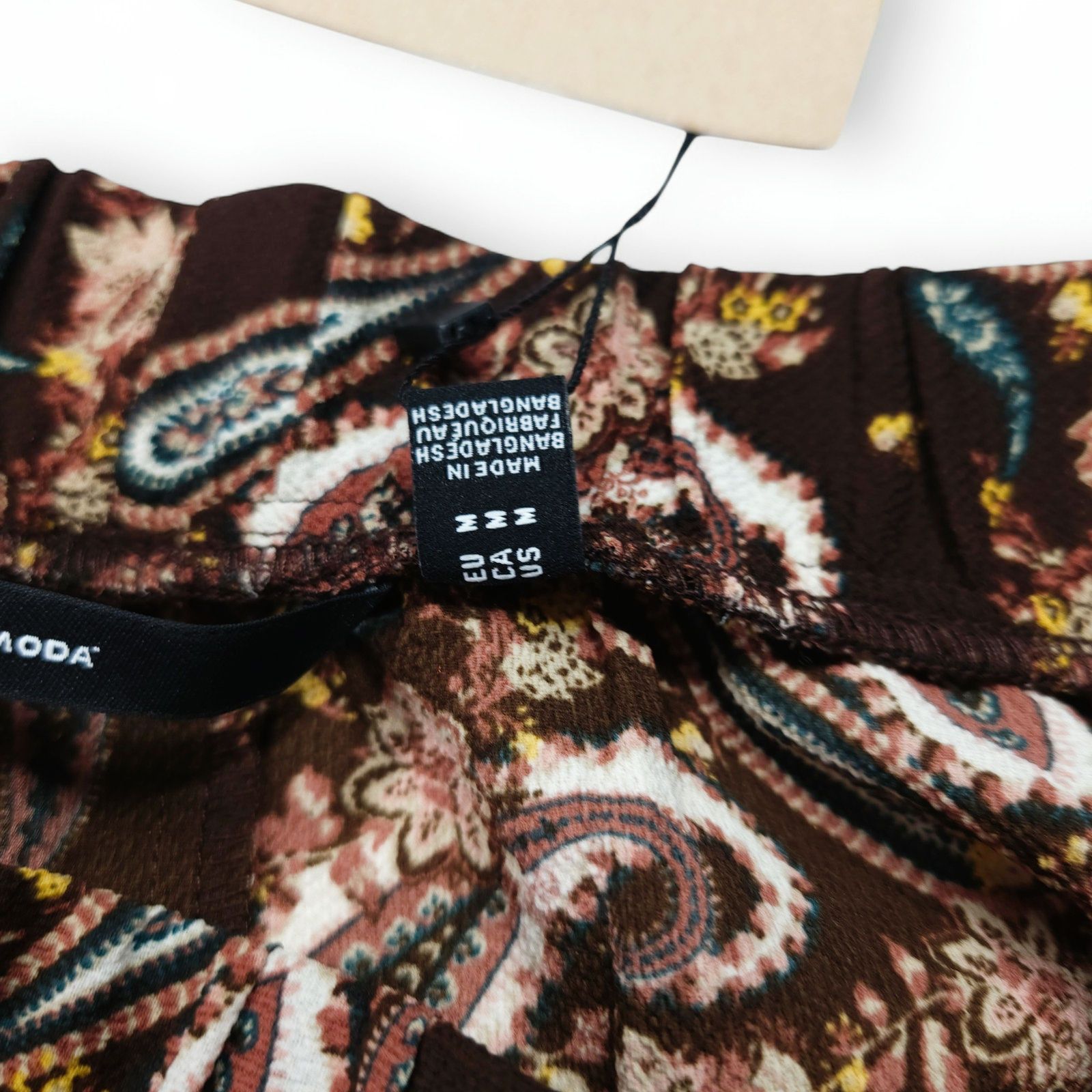 Other NWT Vero Moda VMSaga Skater Skirt M Brown Cream Paisley Boho Size 30" / US 8 / IT 44 - 4 Thumbnail