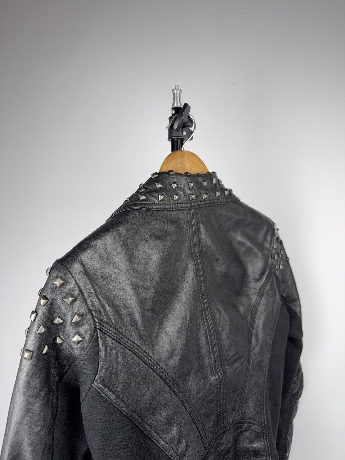 Genuine Leather Vintage Punk Rock Avant Garde Gothic Bomber Leather Jacket Size S / US 4 / IT 40 - 15 Thumbnail