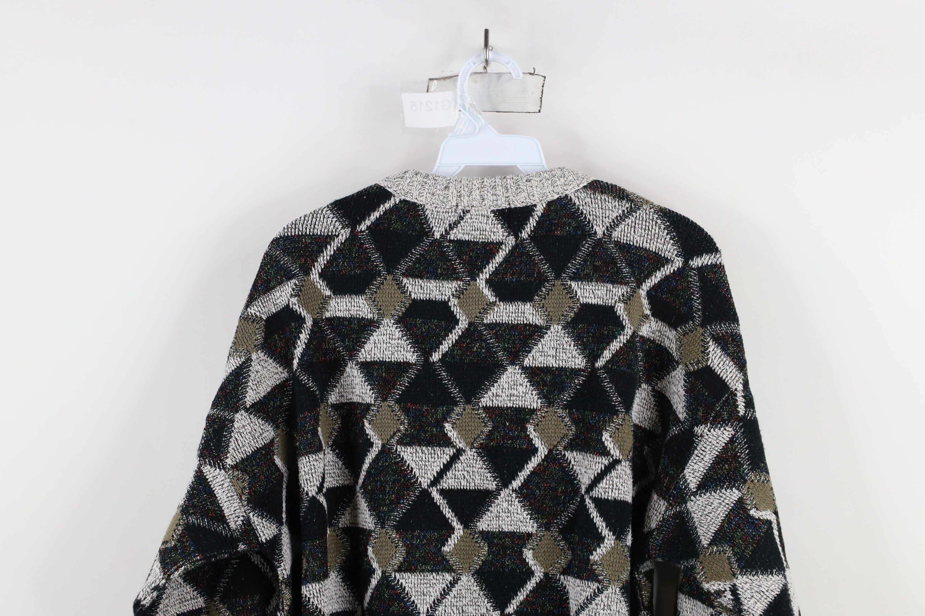 Vintage Vintage 90s Coogi Style Geometric Diamond Knit Sweater USA Size US L / EU 52-54 / 3 - 9 Thumbnail