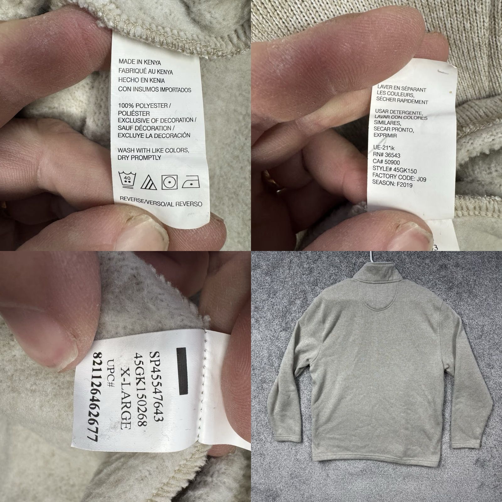 Izod IZOD 1/4 Zip Pullover Sweater XL Classic Preppy Dad Grandpa Golf Light Academia Men Knit Fleece Gray Size US XL / EU 56 / 4 - 8 Thumbnail