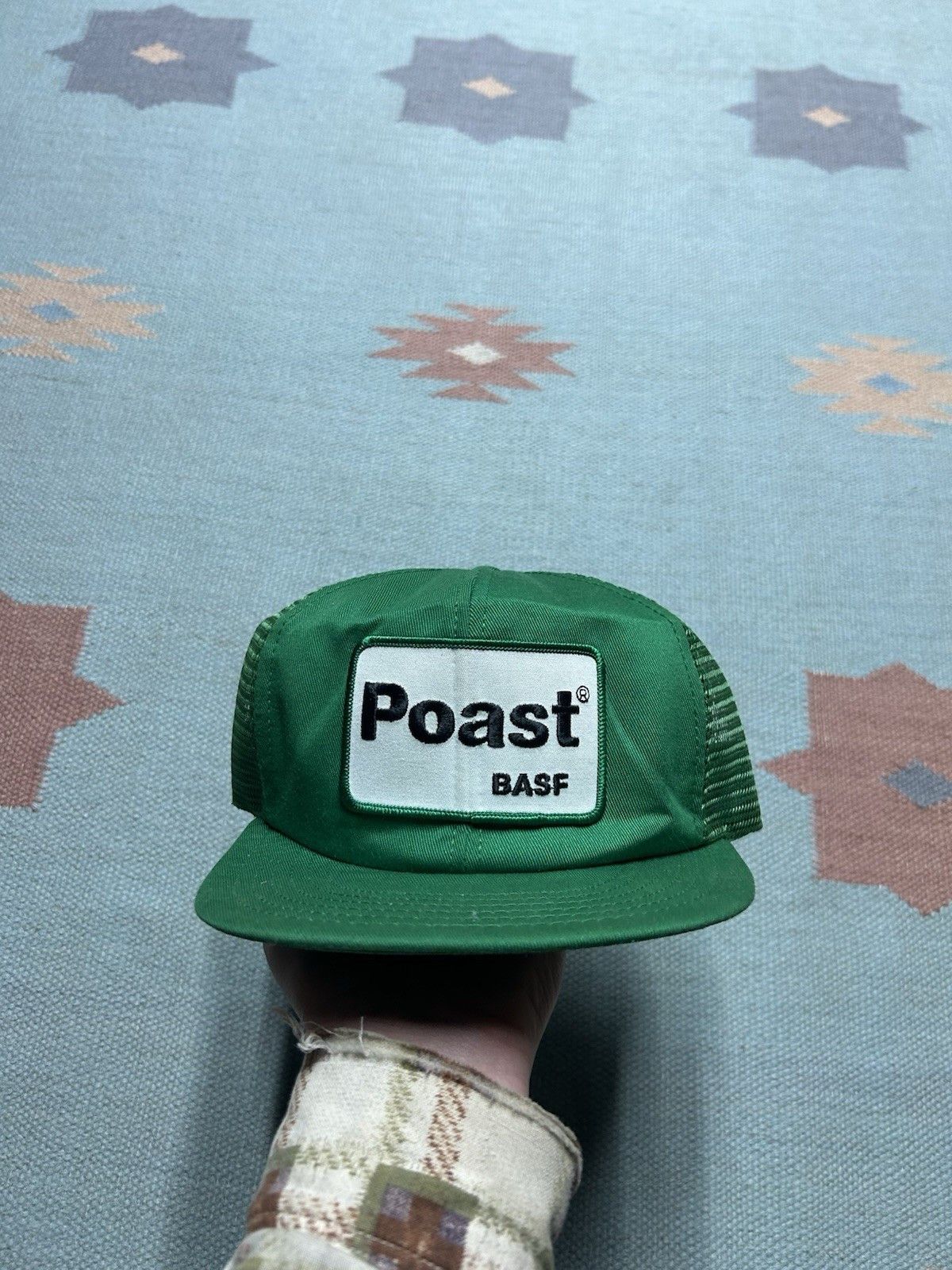 Vintage Vtg 80s trucker hat mesh Poast BASF patch farm feed snapback Size ONE SIZE - 2 Thumbnail