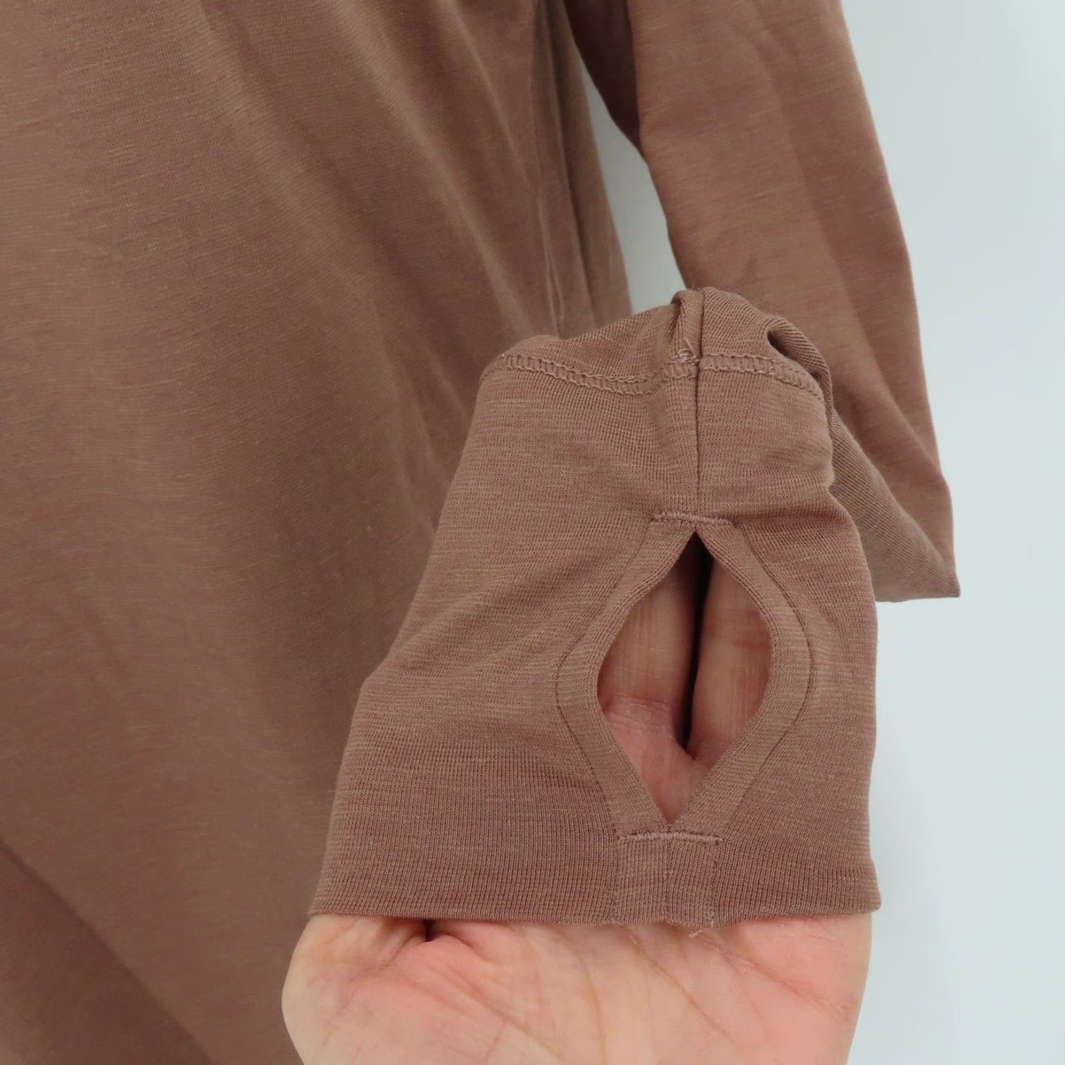 Vintage CRZ Yoga Shirt Long Sleeve Turtleneck Brown Womens Small 4/6 Thumb Holes NEW Size S / US 4 / IT 40 - 4 Thumbnail