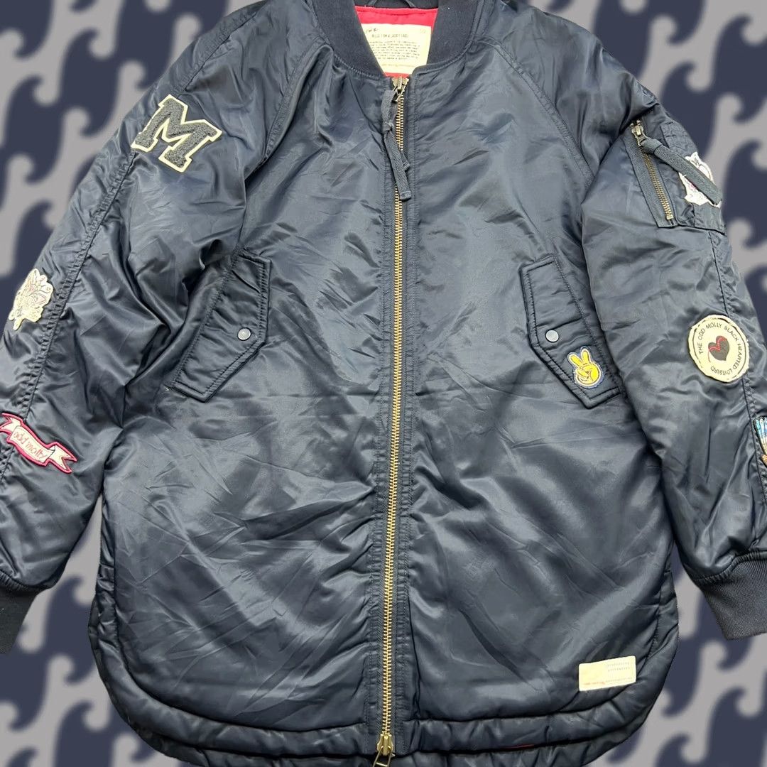 Vintage Odd Molly Womens Bomber Jacket Size 2 Patchwork Embroidered Blue Full Zip Navy Jacket Womens Size XS / US 0-2 / IT 36-38 - 1 Thumbnail
