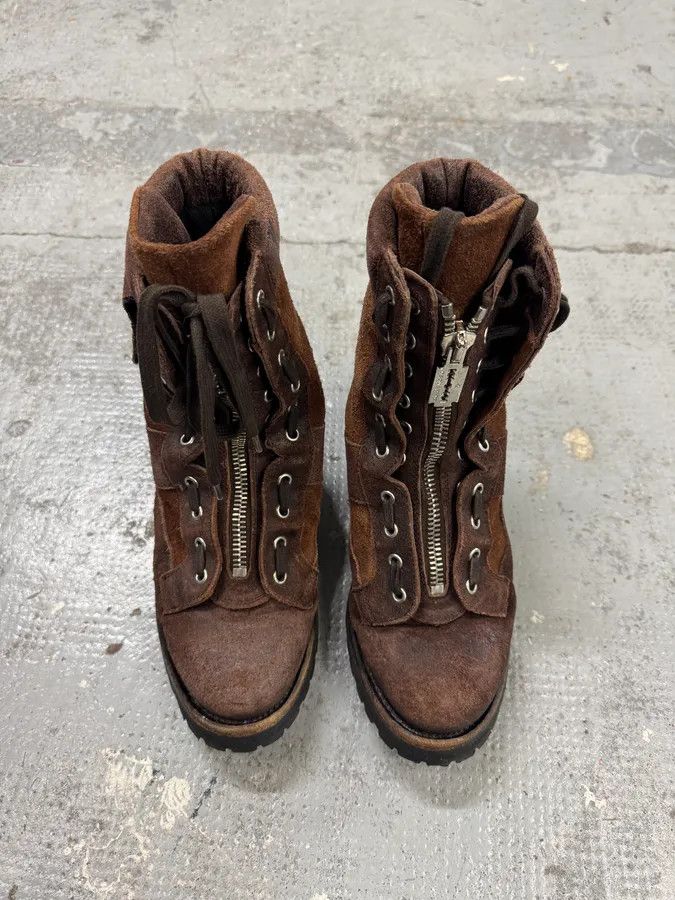 Dsquared2 2000s Dsquared2 Brown Leather Front Zip Boots Size US 7 / EU 40 - 6 Thumbnail