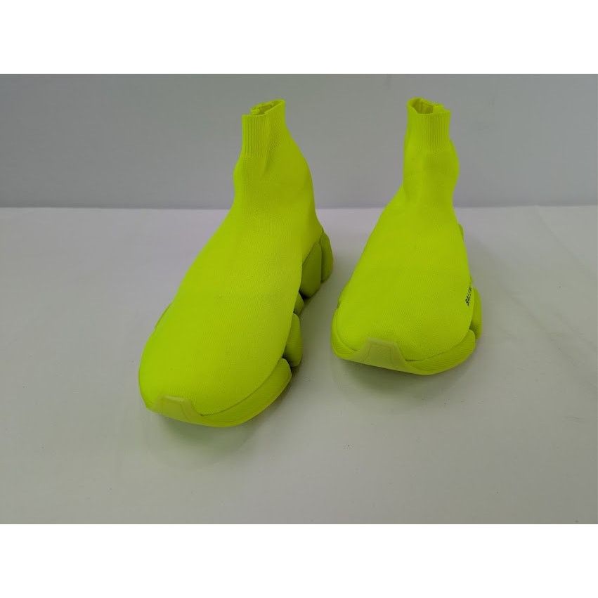 Balenciaga o1rshd1 Speed 2.0 Recycled Knit Sneakers in Fluo Yellow Size US 11 / EU 44 - 9 Thumbnail