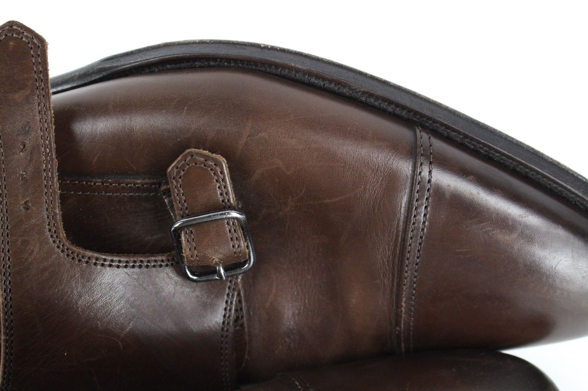 Suitsupply EU42.5 Mid Brown Leather Double Monk Shoes 73290 Size US 9.5 / EU 42-43 - 17 Thumbnail