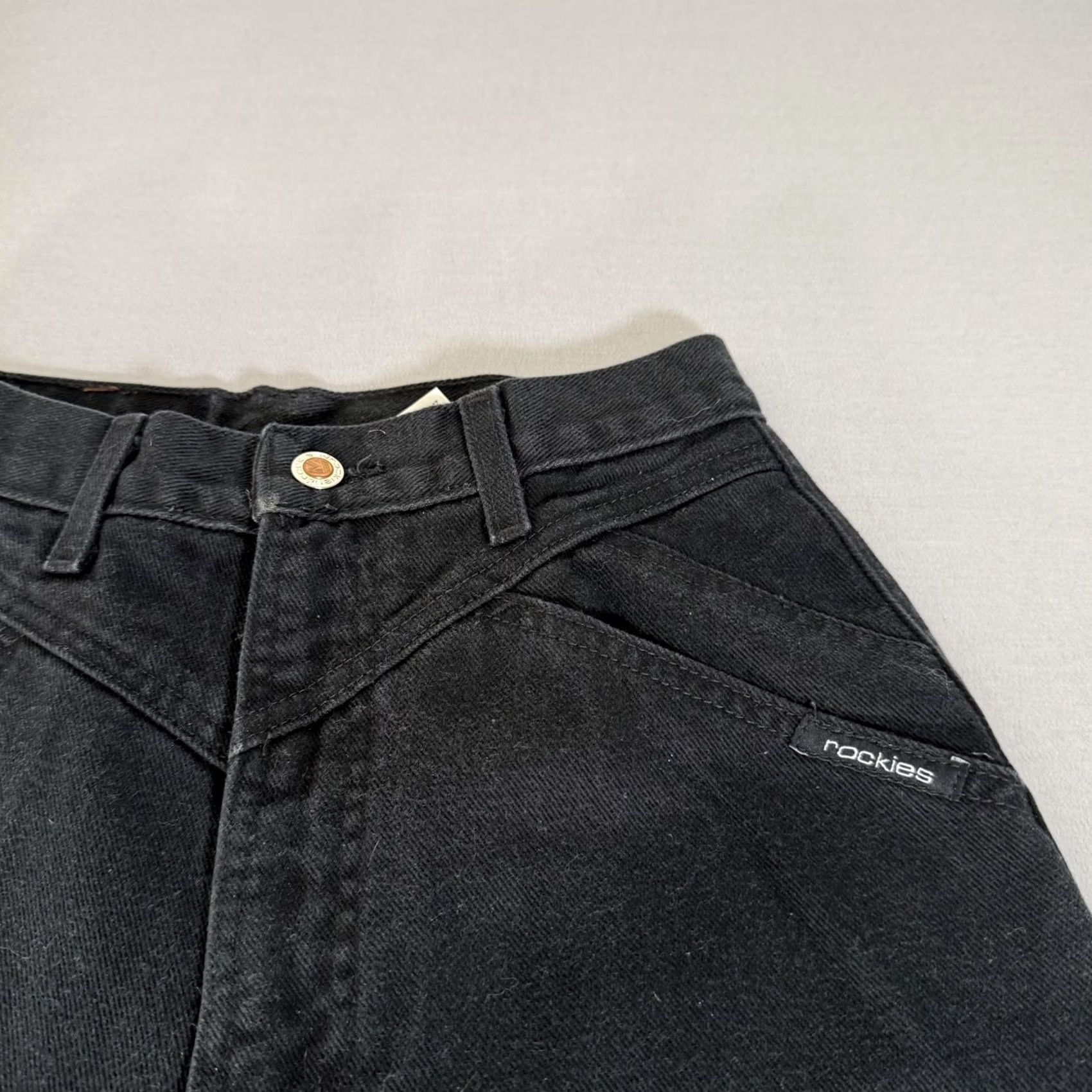 Vintage VINTAGE Rocky Mountain Womens 5 Black Bare Back Slim Fit Denim Pants 90s Western Jeans Women Checks 90s Mens Size 27" / US 4 / IT 40 - 3 Thumbnail