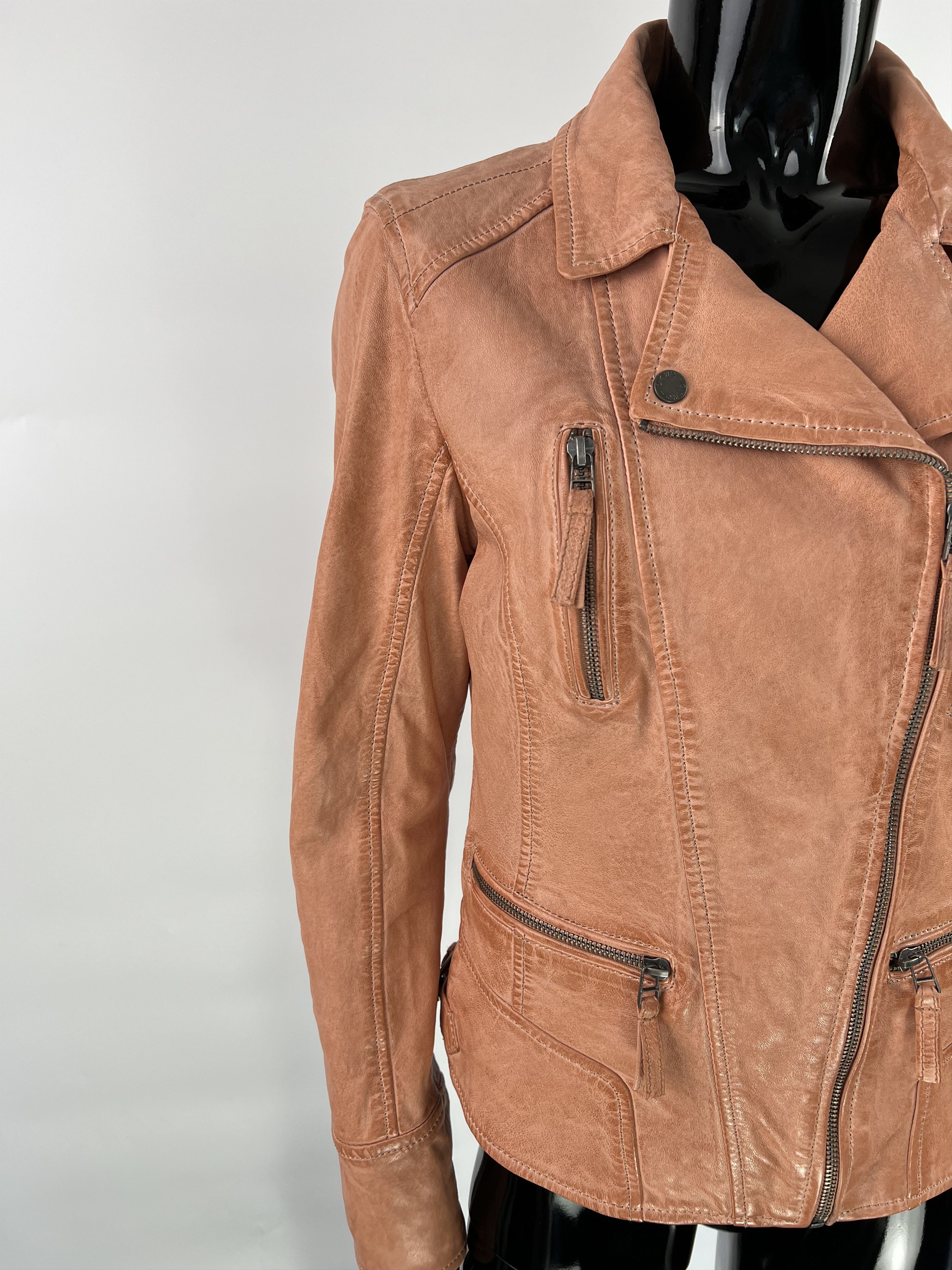 Designer Oakwood Women's Leather Biker Jacket Size M / US 6-8 / IT 42-44 - 4 Thumbnail