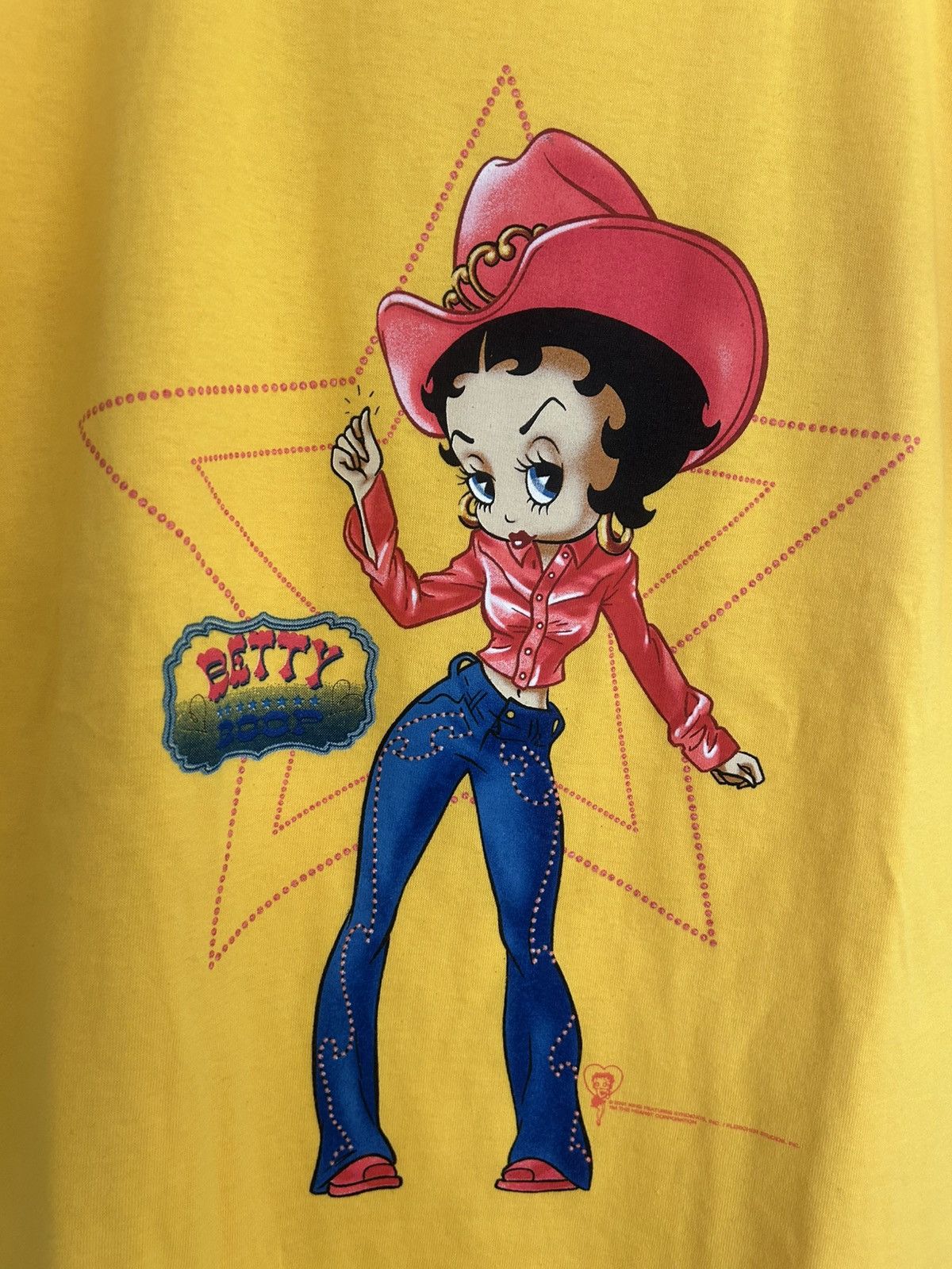 Vintage 01 Vintage Betty Boop Cowgirl Star Graphic T-shirt Size US M / EU 48-50 / 2 - 1 Thumbnail
