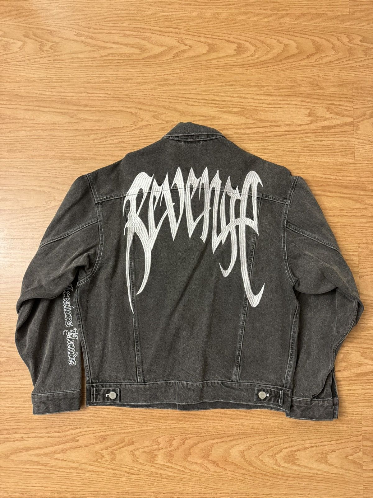Revenge Revenge Black Embroidered Denim Jacket Size US M / EU 48-50 / 2 - 2 Thumbnail